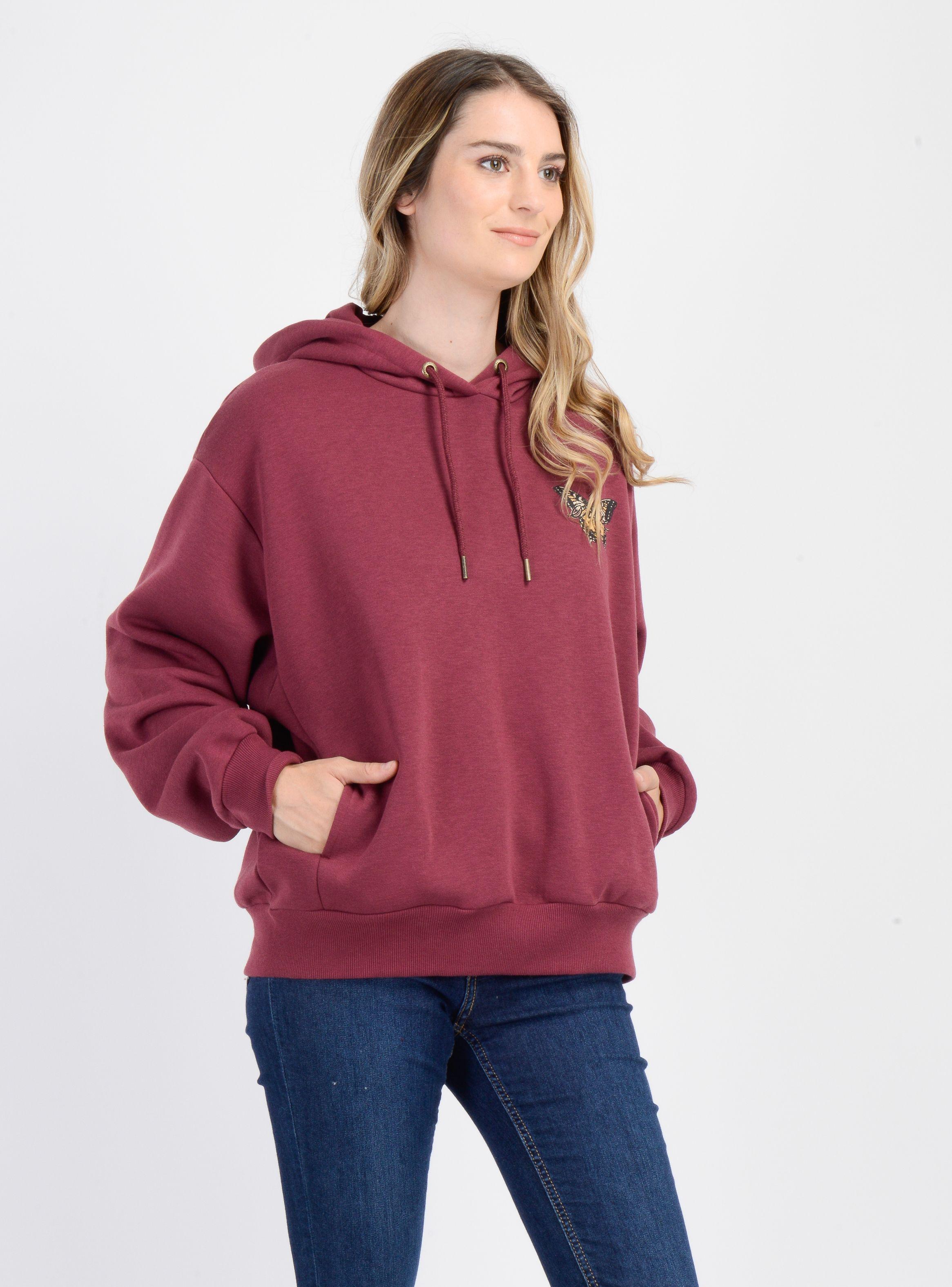 POLERON BYRON HOODY  ROJO OSCURO-3