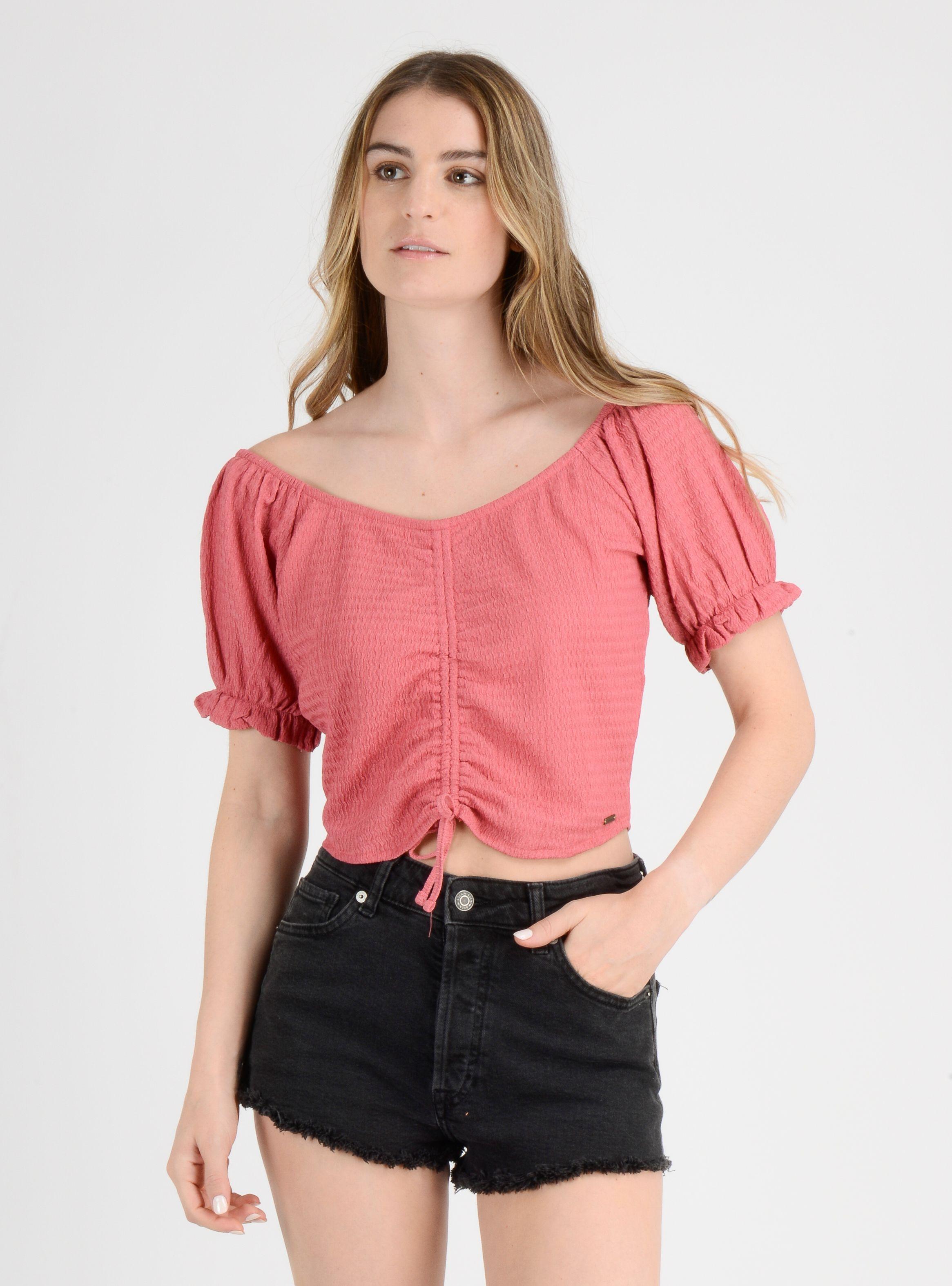 POLERA MANGA CORTA LEANNE  ROSADO OSCURO-0