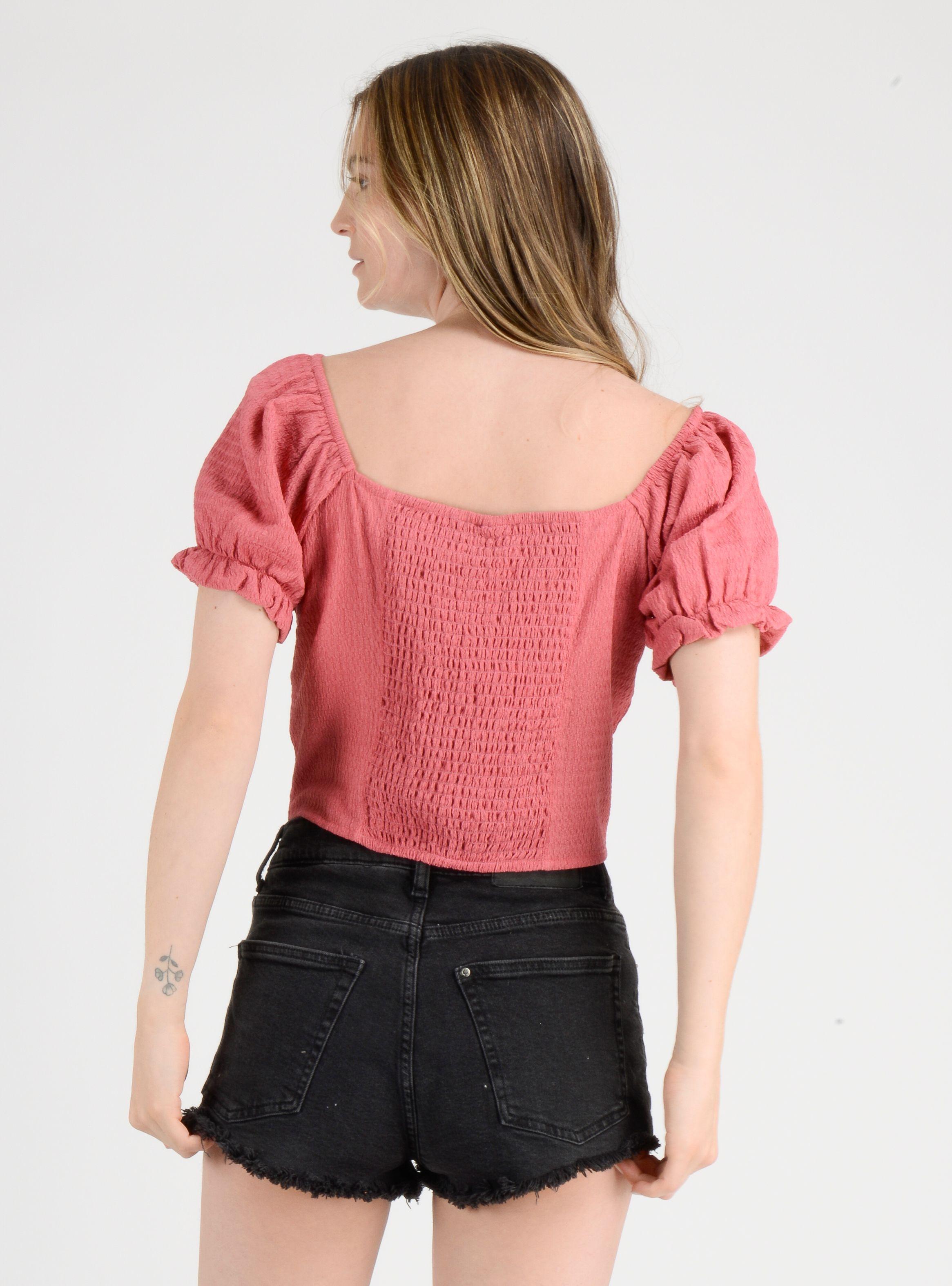 POLERA MANGA CORTA LEANNE  ROSADO OSCURO-2