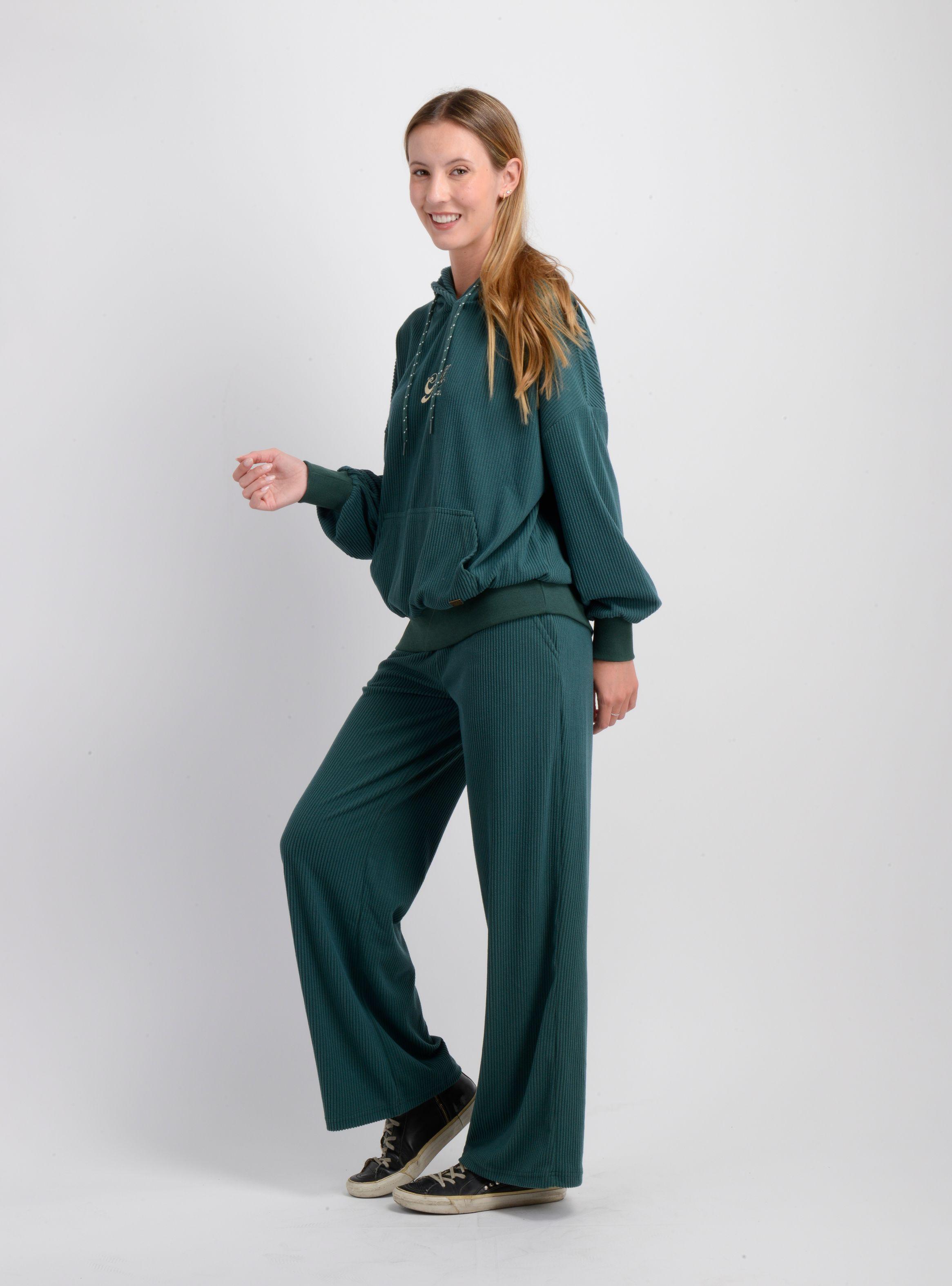 POLERON HOODIE ACANALADO JULY VERDE-2