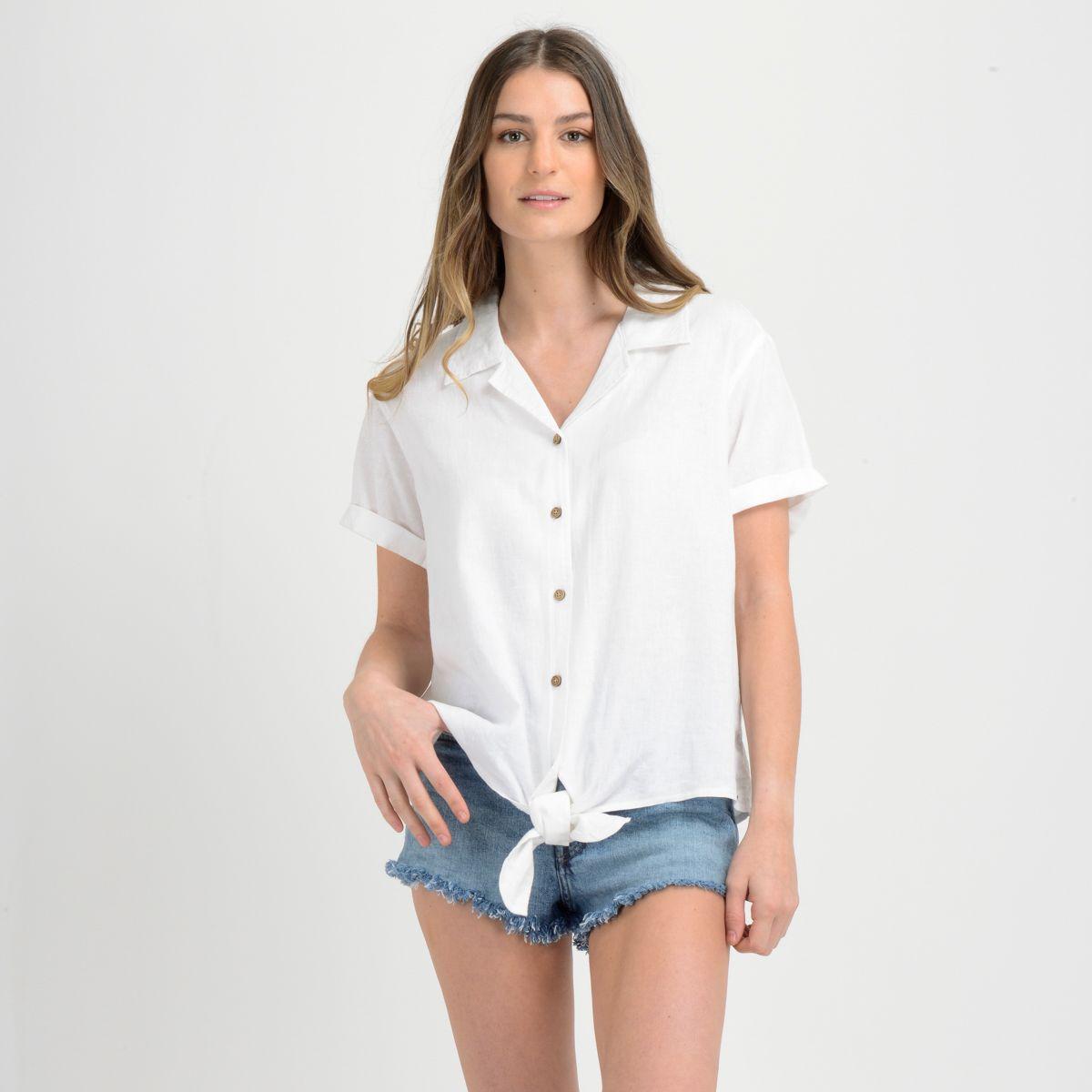 BLUSA MANGA CORTA PRISM  BLANCO-0