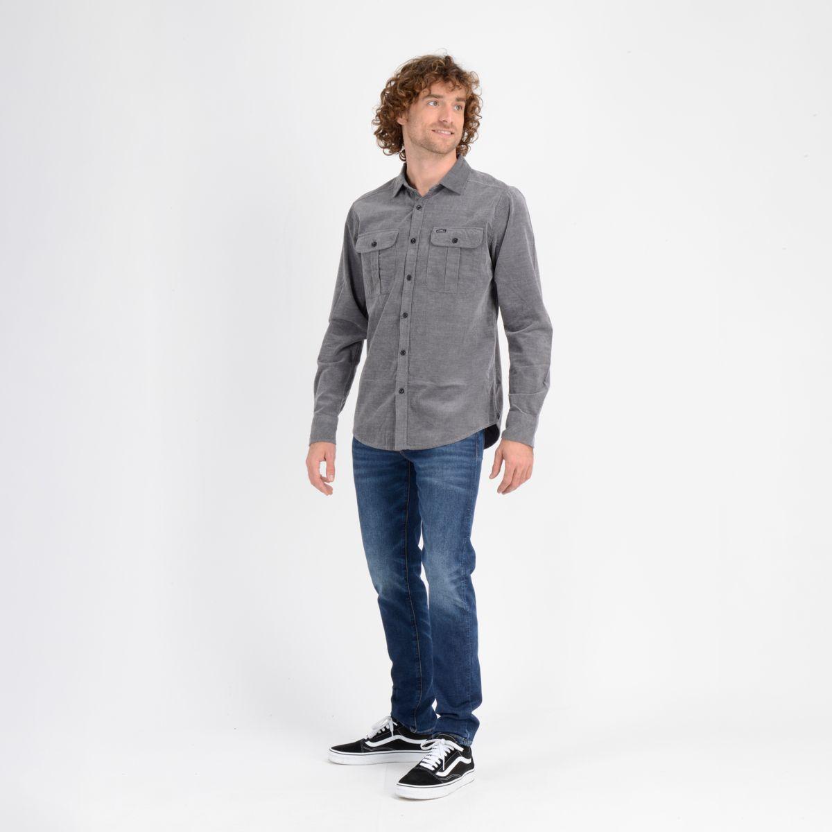 CAMISA MANGA LARGA HIGHLAND CORDURY GRIS OSCURO-3