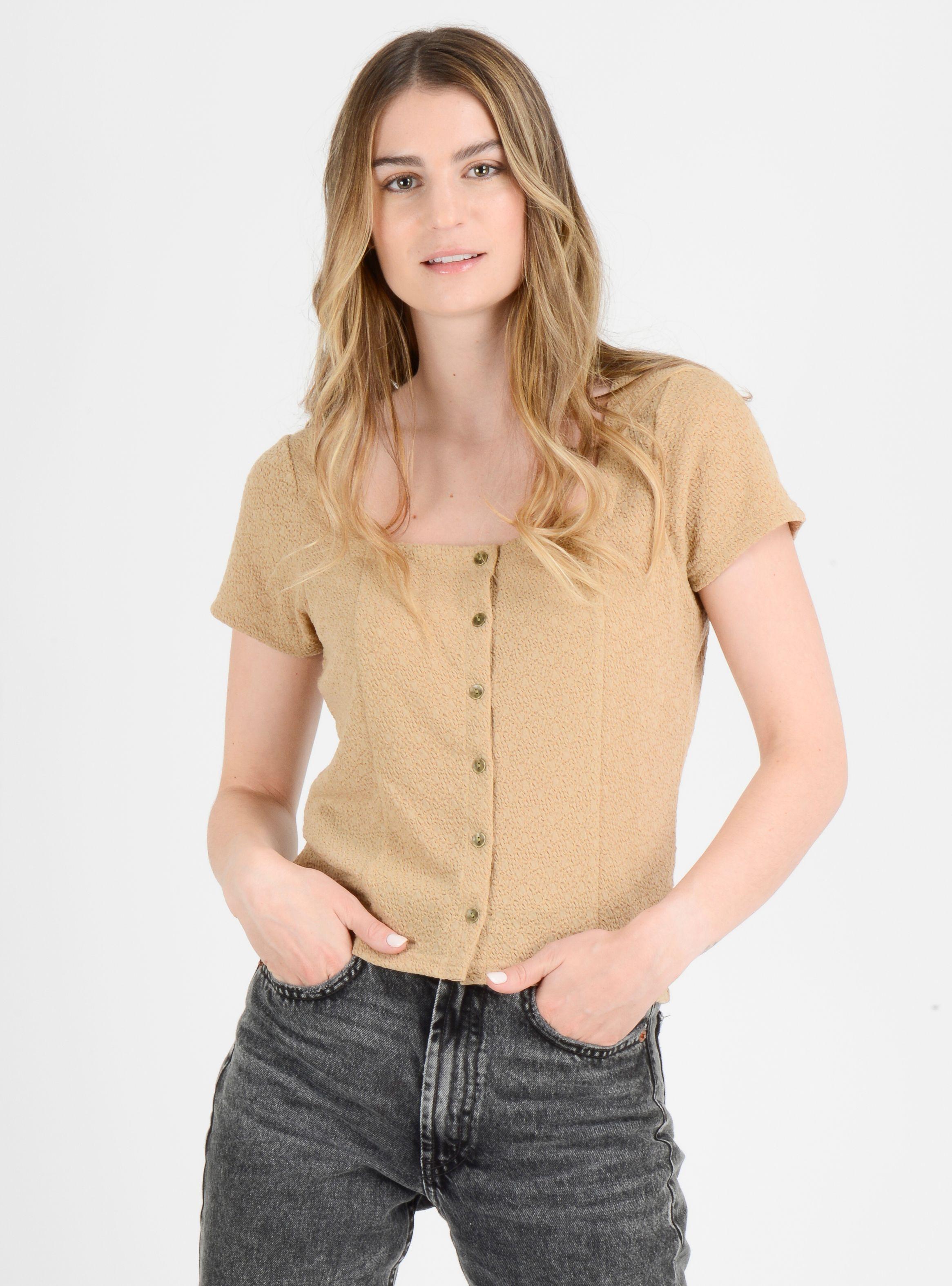 POLERA MANGA CORTA JACKIE  BEIGE OSCURO-0
