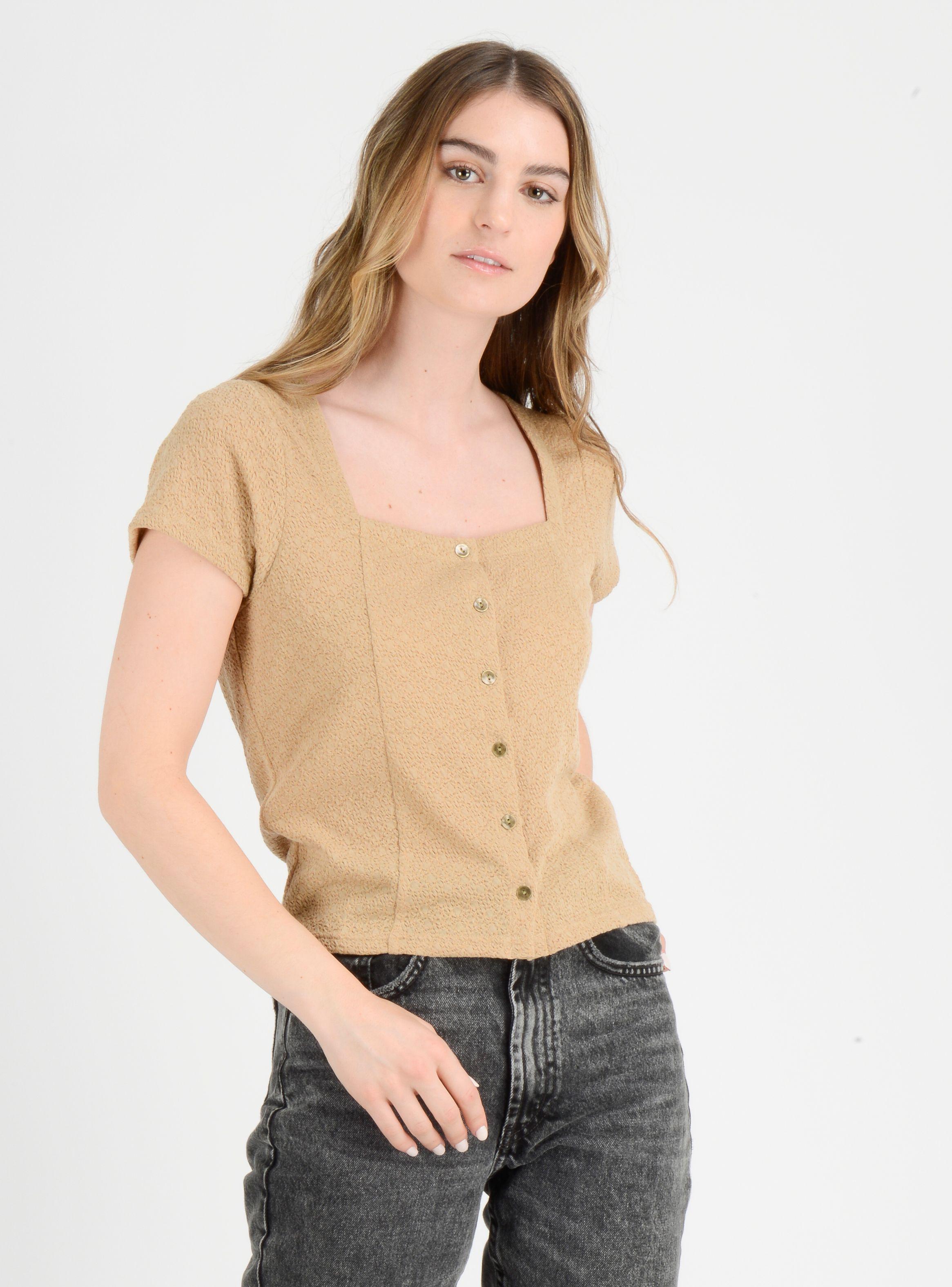 POLERA MANGA CORTA JACKIE  BEIGE OSCURO-3
