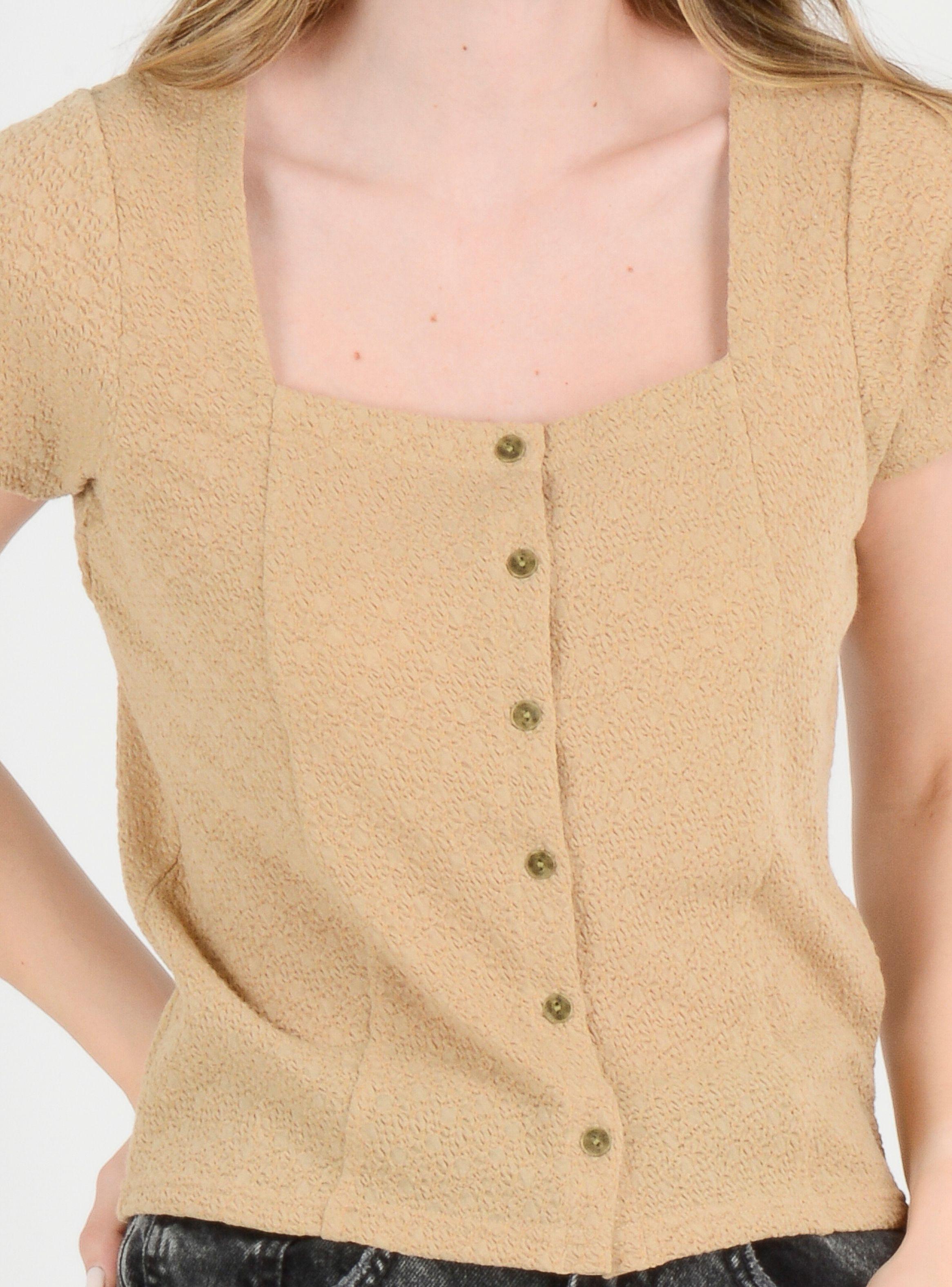 POLERA MANGA CORTA JACKIE  BEIGE OSCURO-5