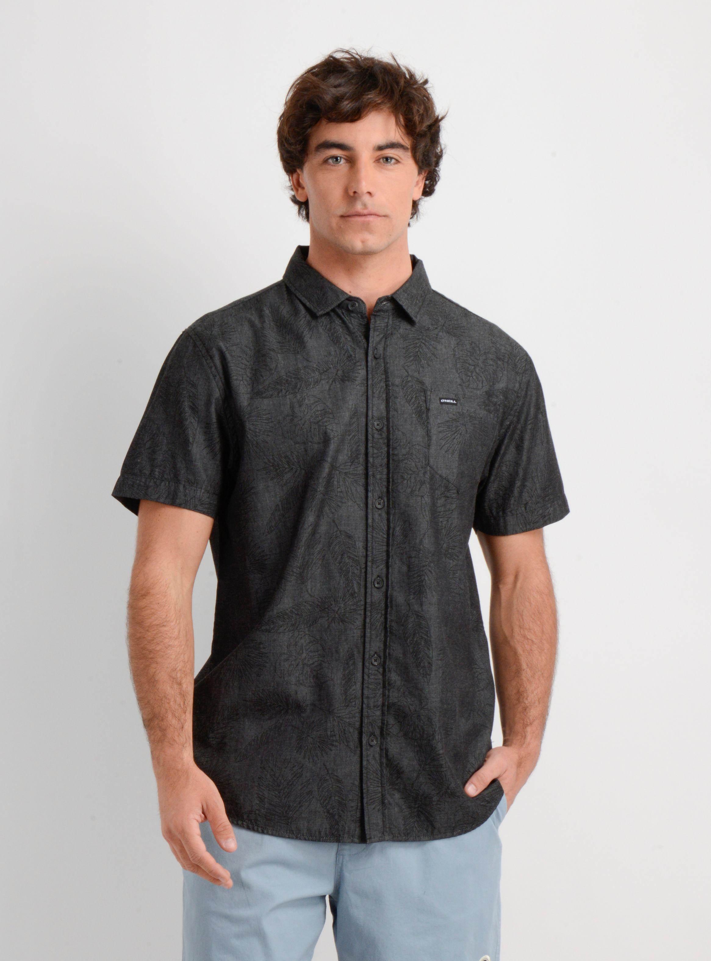 CAMISA MANGA CORTA PERSON GRIS OSCURO-0