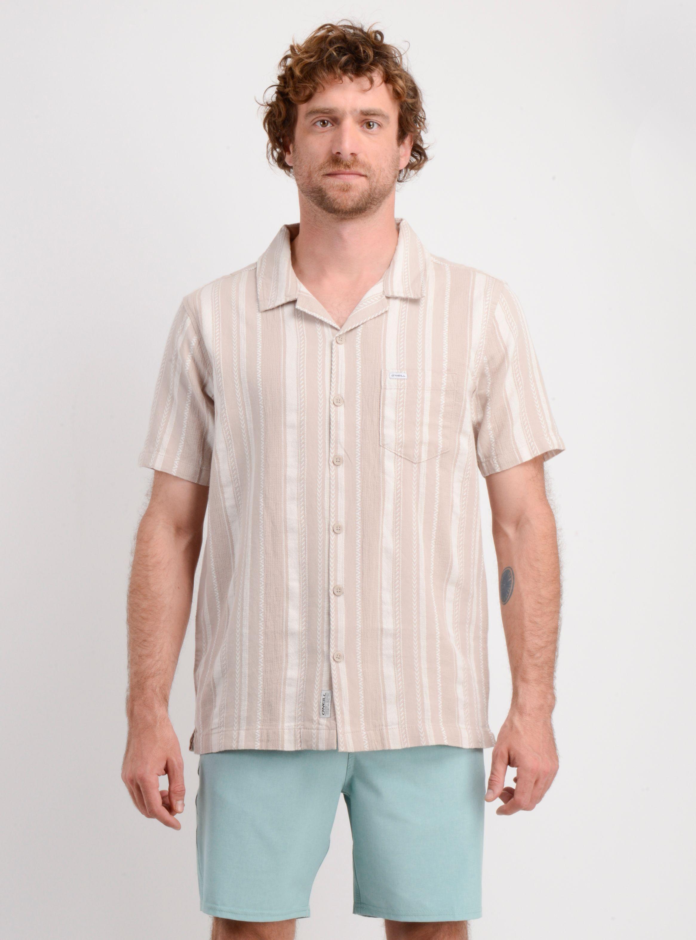 CAMISA MANGA CORTA REED BEIGE-0