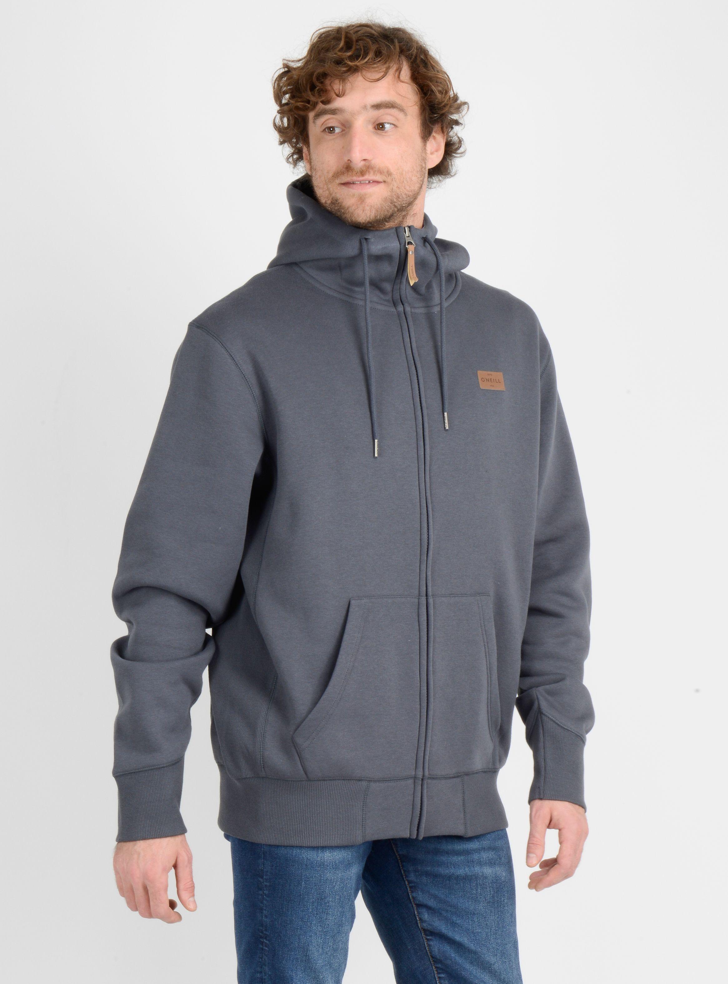 POLERON FULL ZIPER BAVARO FZ  GRIS OSCURO-5