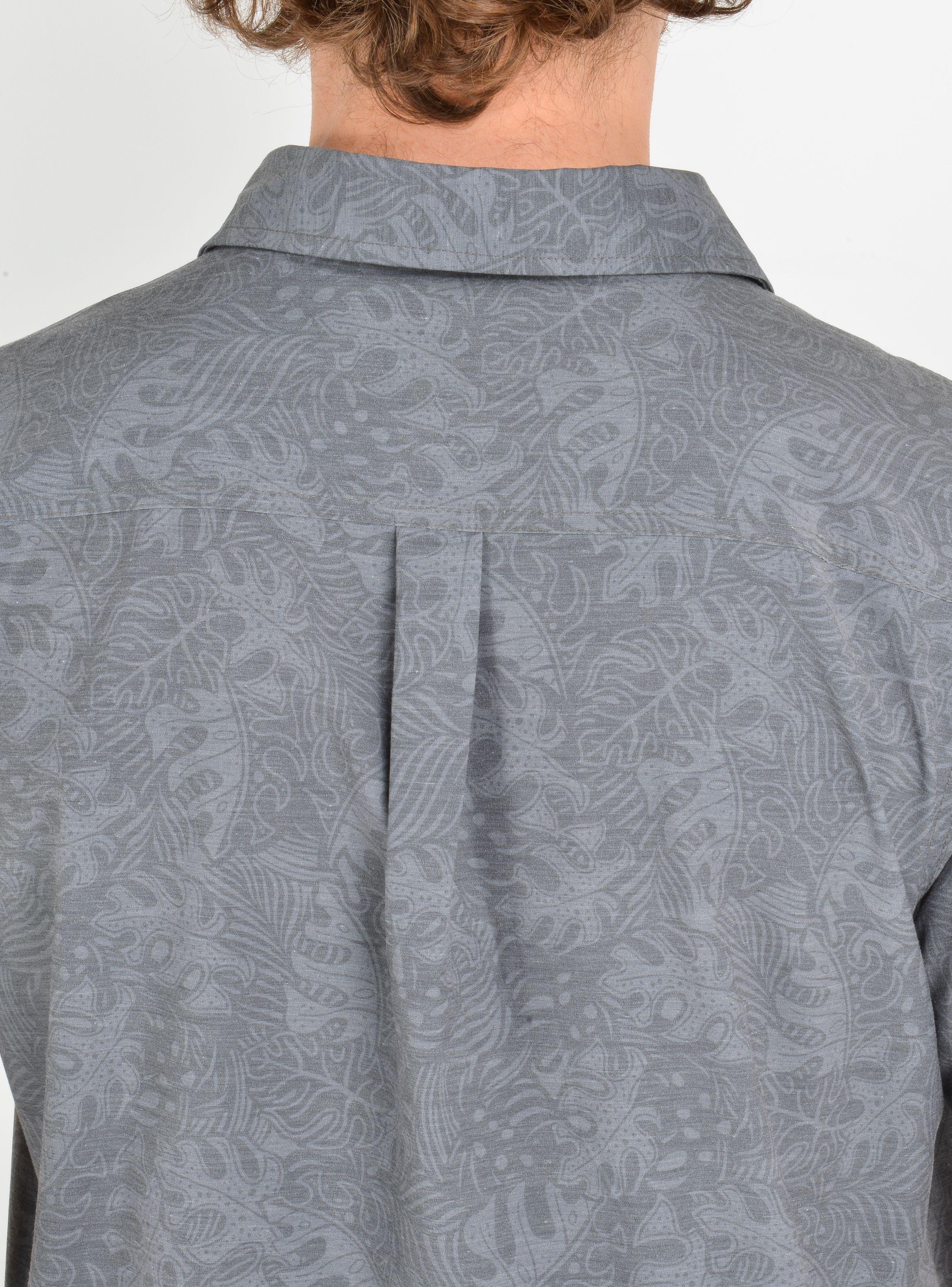 CAMISA MANGA CORTA TVLR UPF TRAVERSE  LEAF  GRIS-5