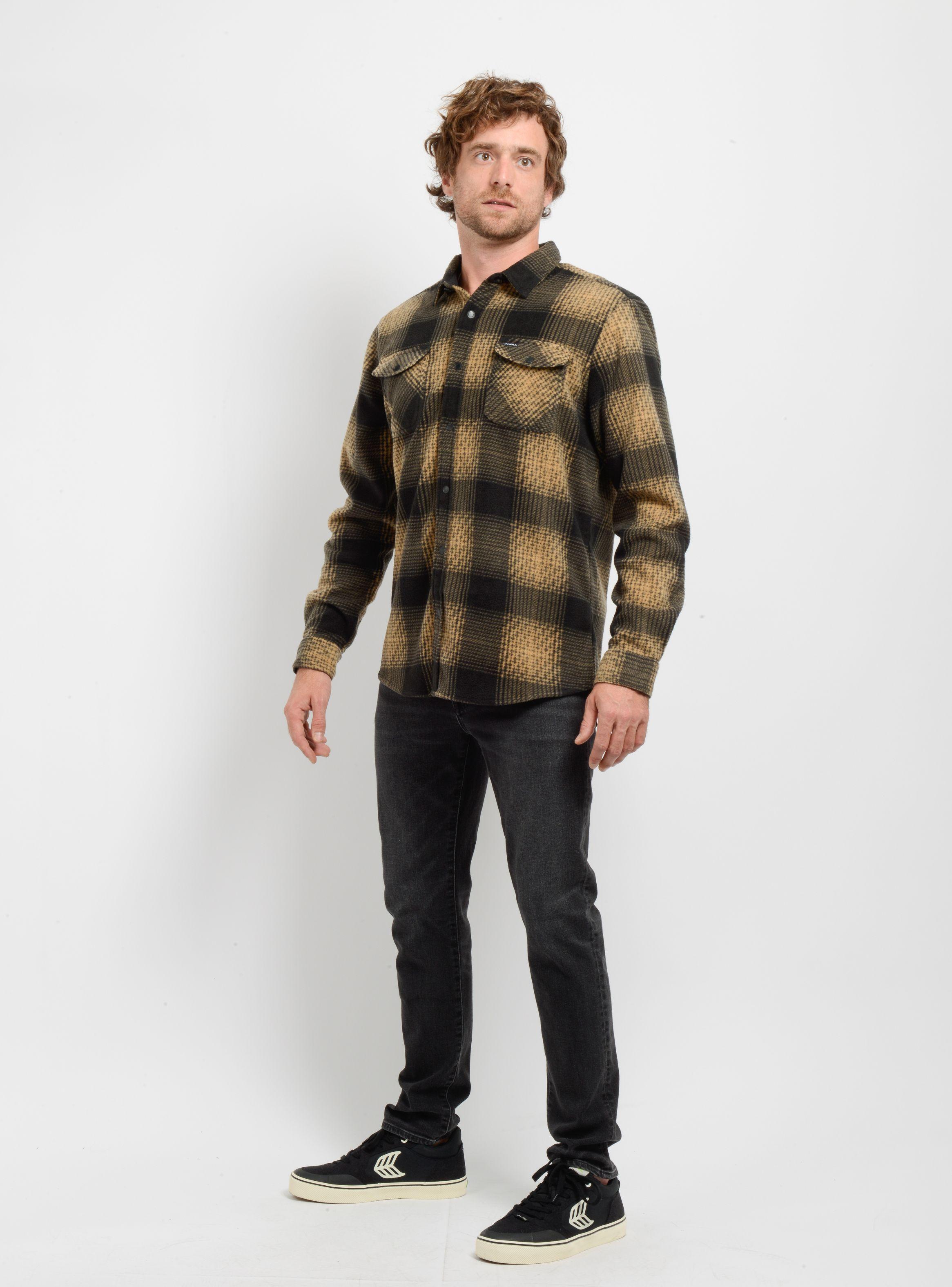 CAMISA POLAR GLACIER PLAID BEIGE OSCURO-2