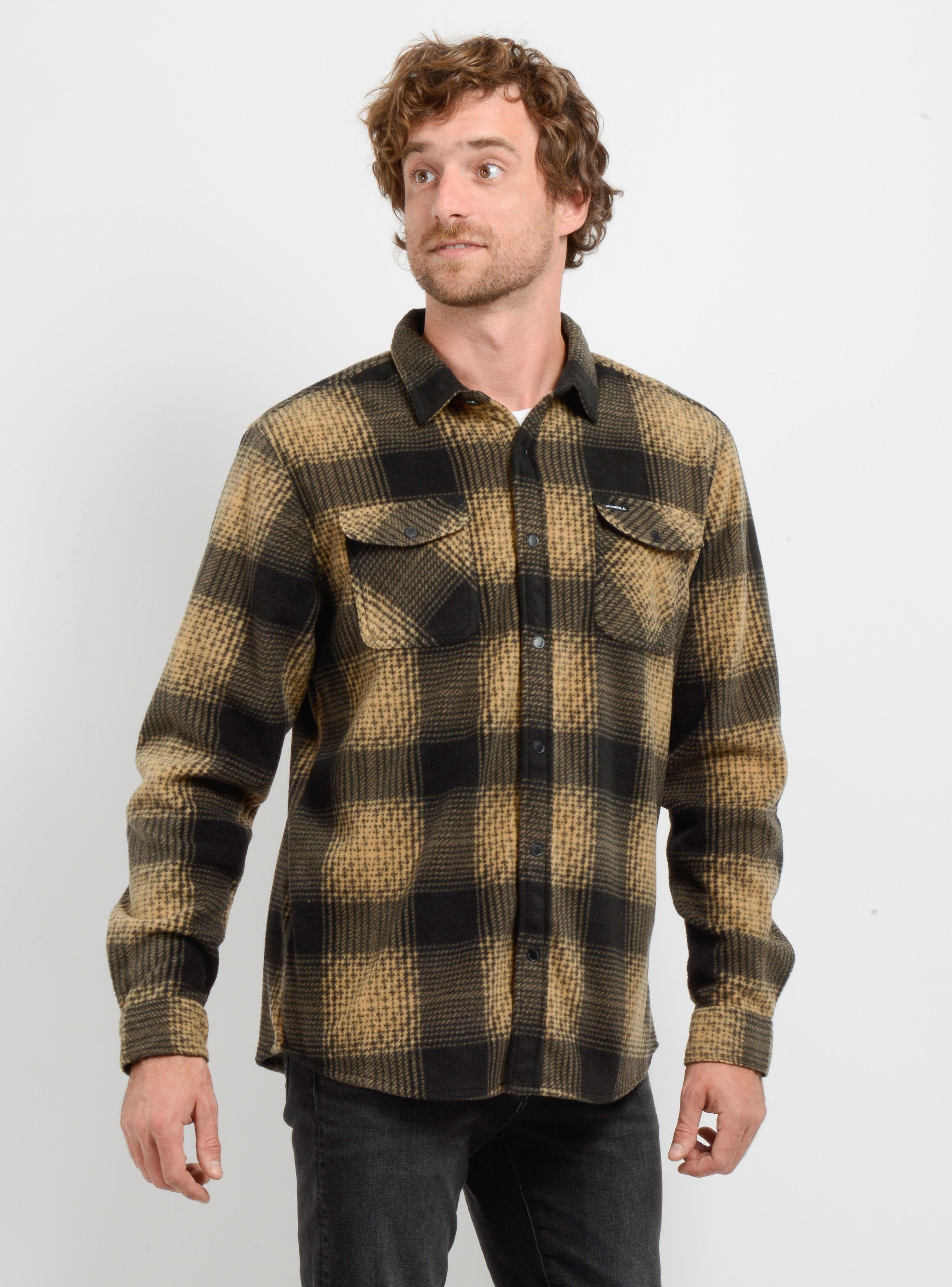 CAMISA POLAR GLACIER PLAID BEIGE OSCURO-3