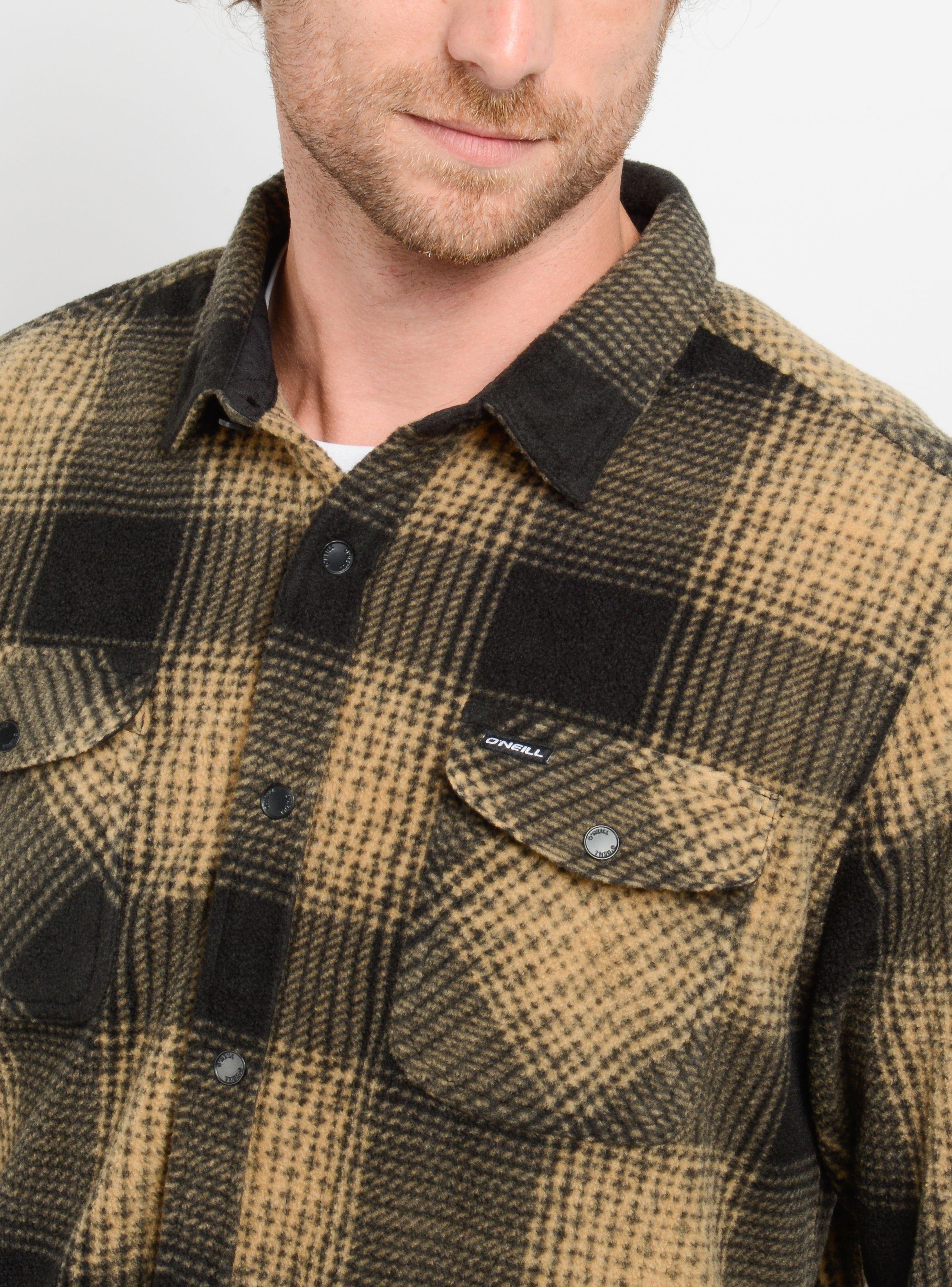 CAMISA POLAR GLACIER PLAID BEIGE OSCURO-4