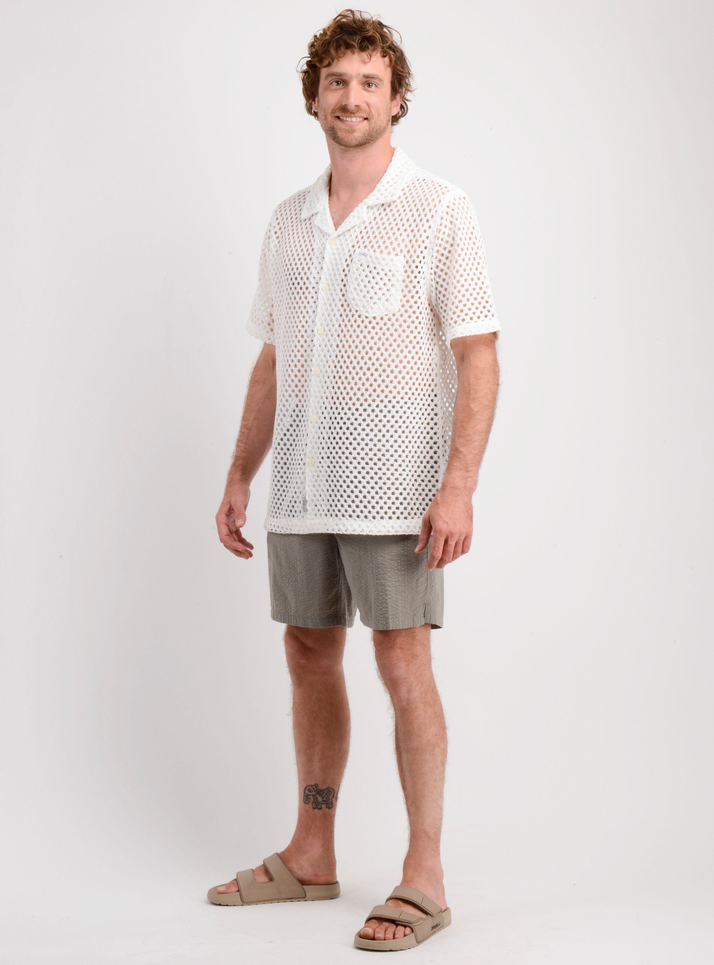 CAMISA MANGA CORTA SUMMERTIME BEIGE CLARO-2