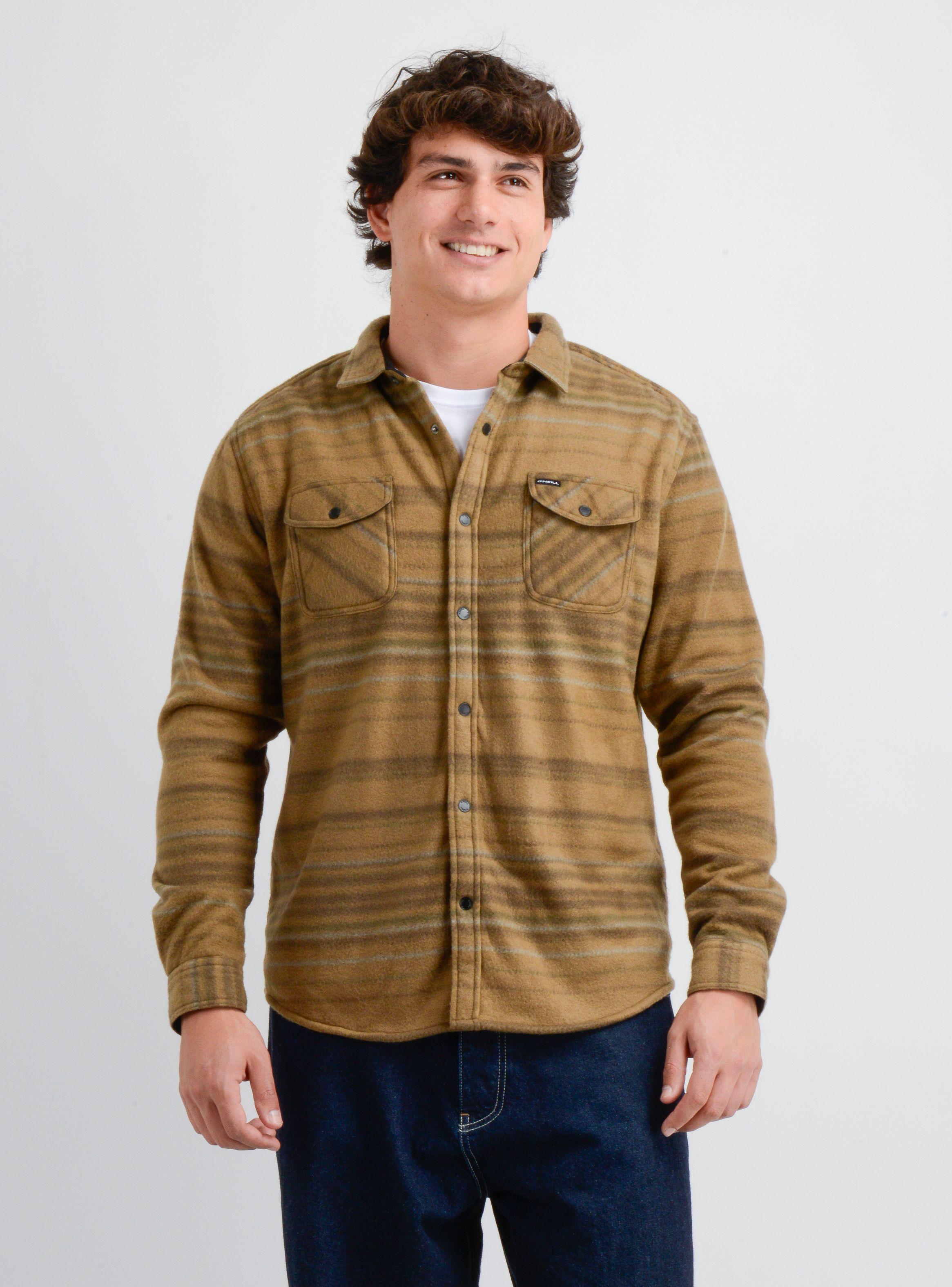 CAMISA POLAR MANGA LARGA GLACIER OVERSHIRT CAFÉ-0