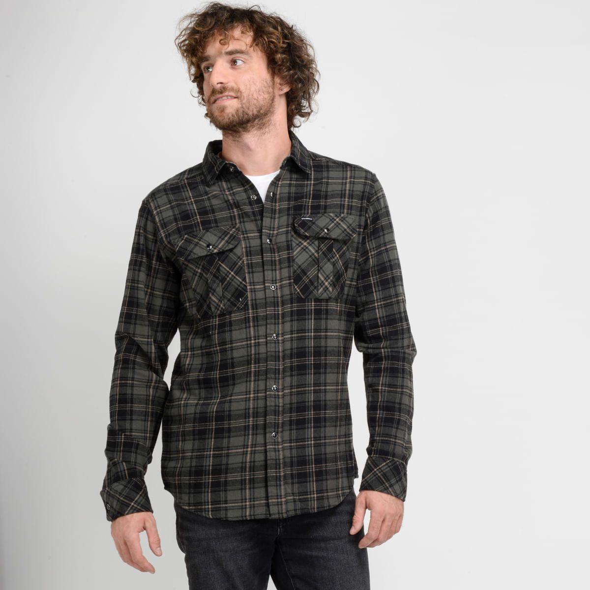 CAMISA MANGA LARGA - I23HO023006 VERDE OSCURO-0