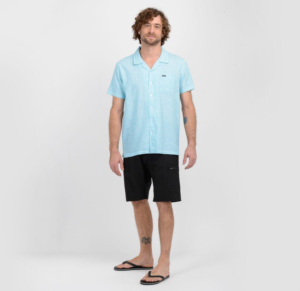 CAMISA MANGA CORTA SAMUI  AZUL CLARO-3