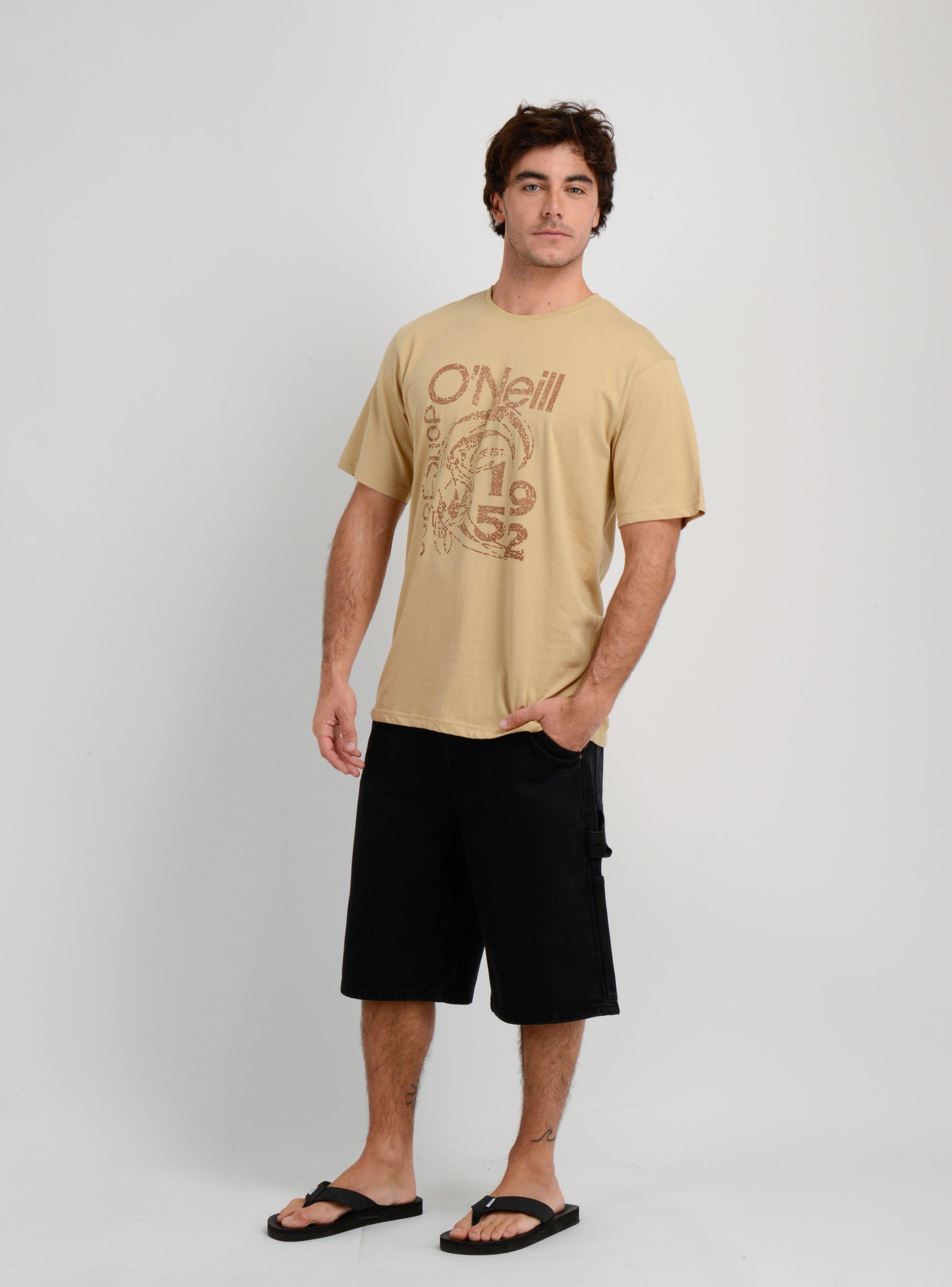 POLERA MANGA CORTA OG CIRCLE SURFER  BEIGE OSCURO-2