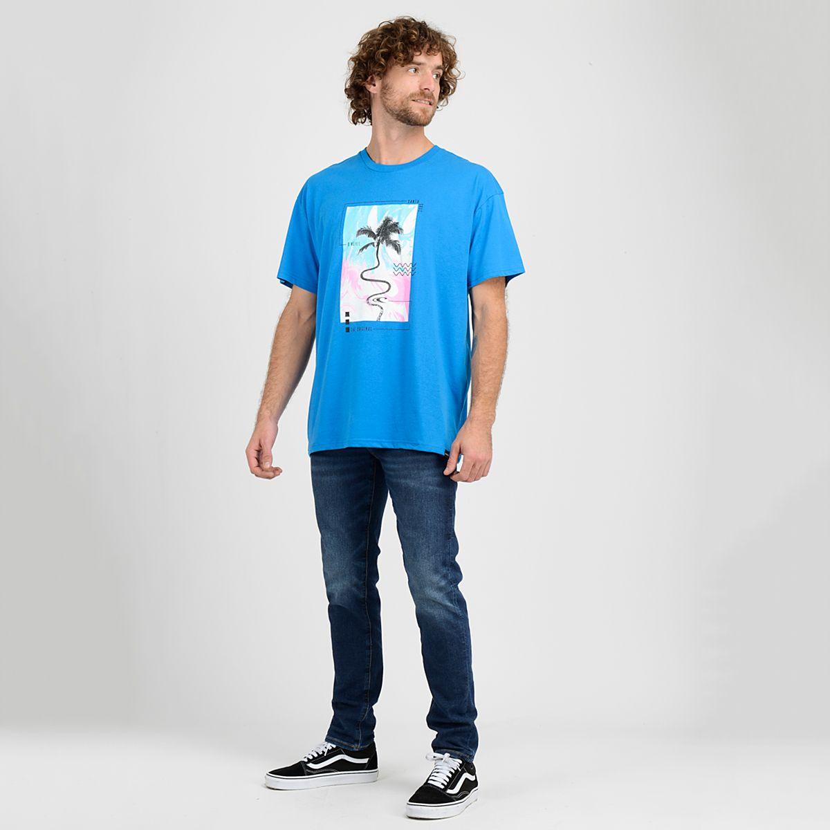 POLERA MANGA CORTA WILD AZUL-3