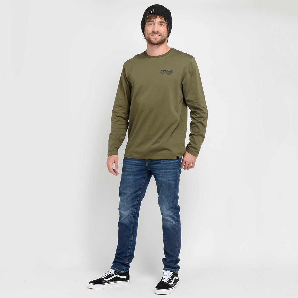 PACK POLERA MANGA LARGA + BEANIE -I23HO160006 VERDE OSCURO-3