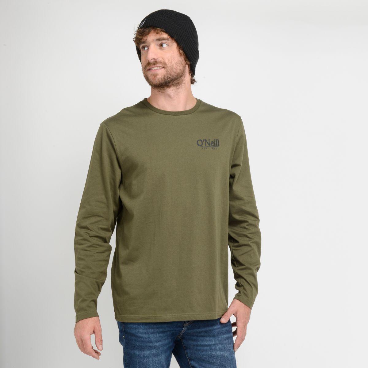 PACK POLERA MANGA LARGA + BEANIE -I23HO160006 VERDE OSCURO-1