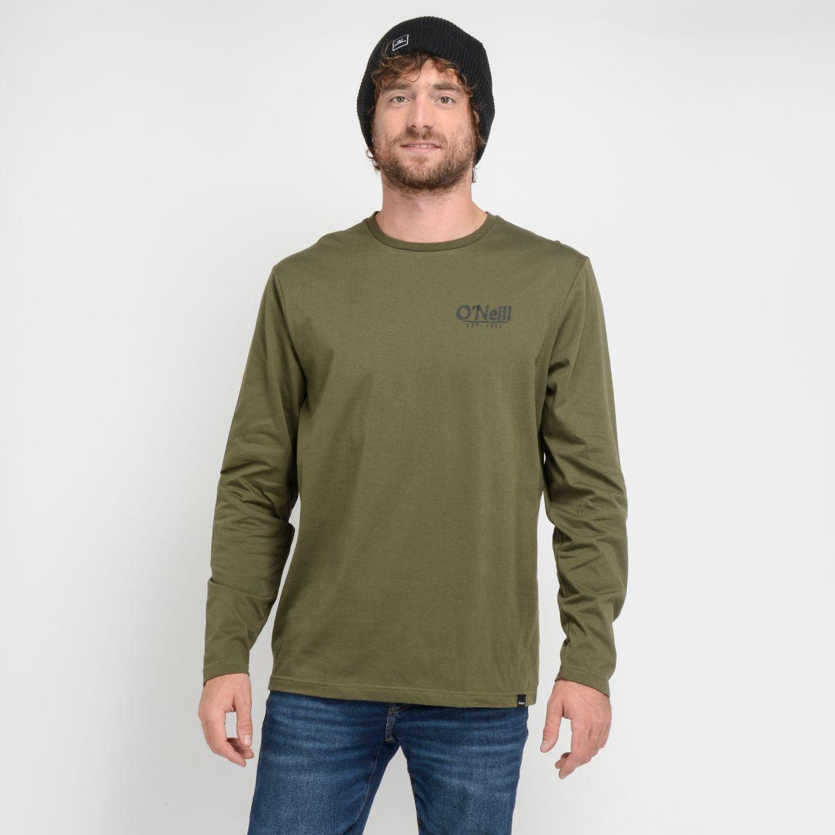 PACK POLERA MANGA LARGA + BEANIE -I23HO160006 VERDE OSCURO-0