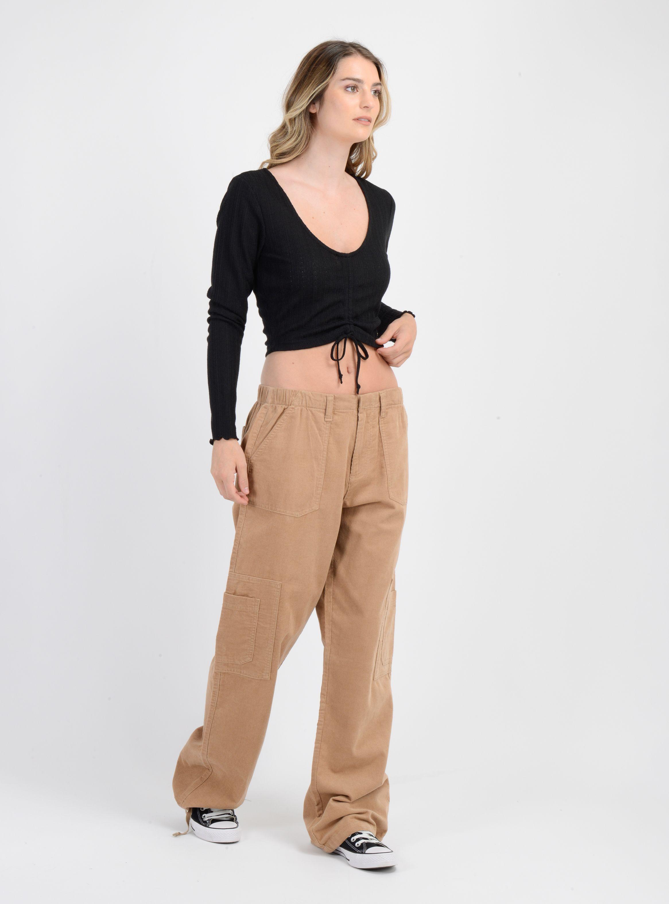 PANTALON COTELE KREE CAFÉ CLARO-3