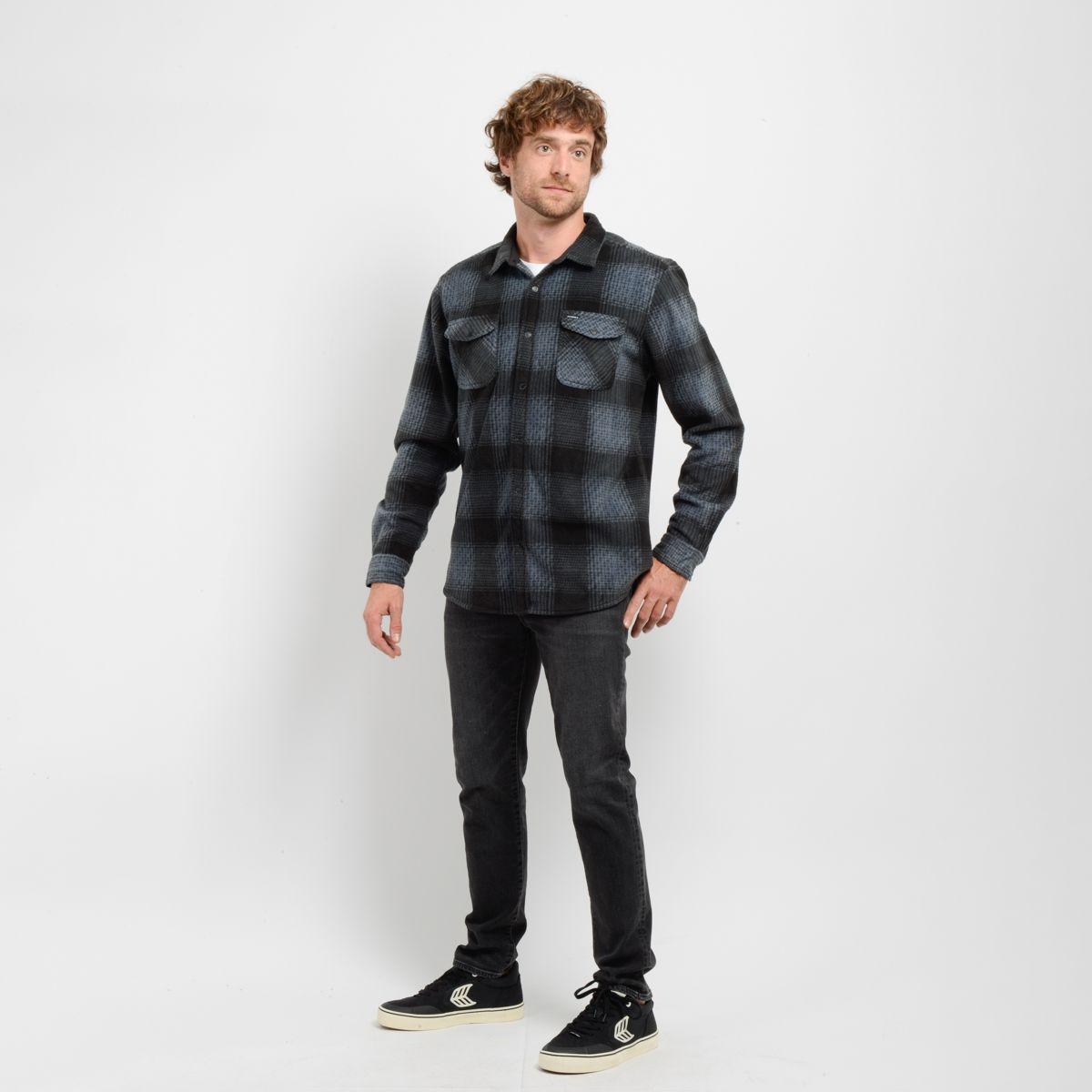 CAMISA POLAR GLACIER PLAID GRIS OSCURO-2
