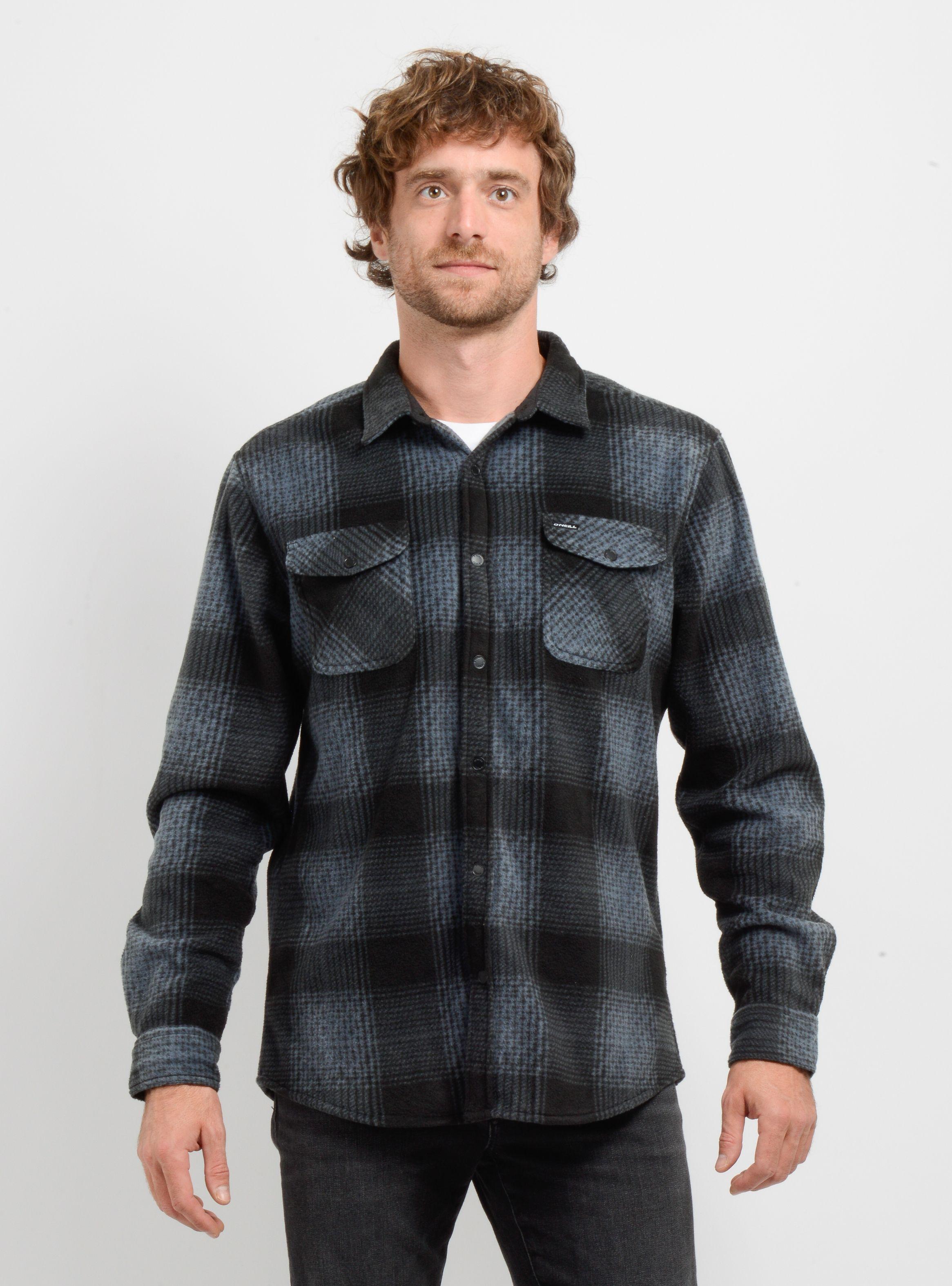 CAMISA POLAR GLACIER PLAID GRIS OSCURO-0