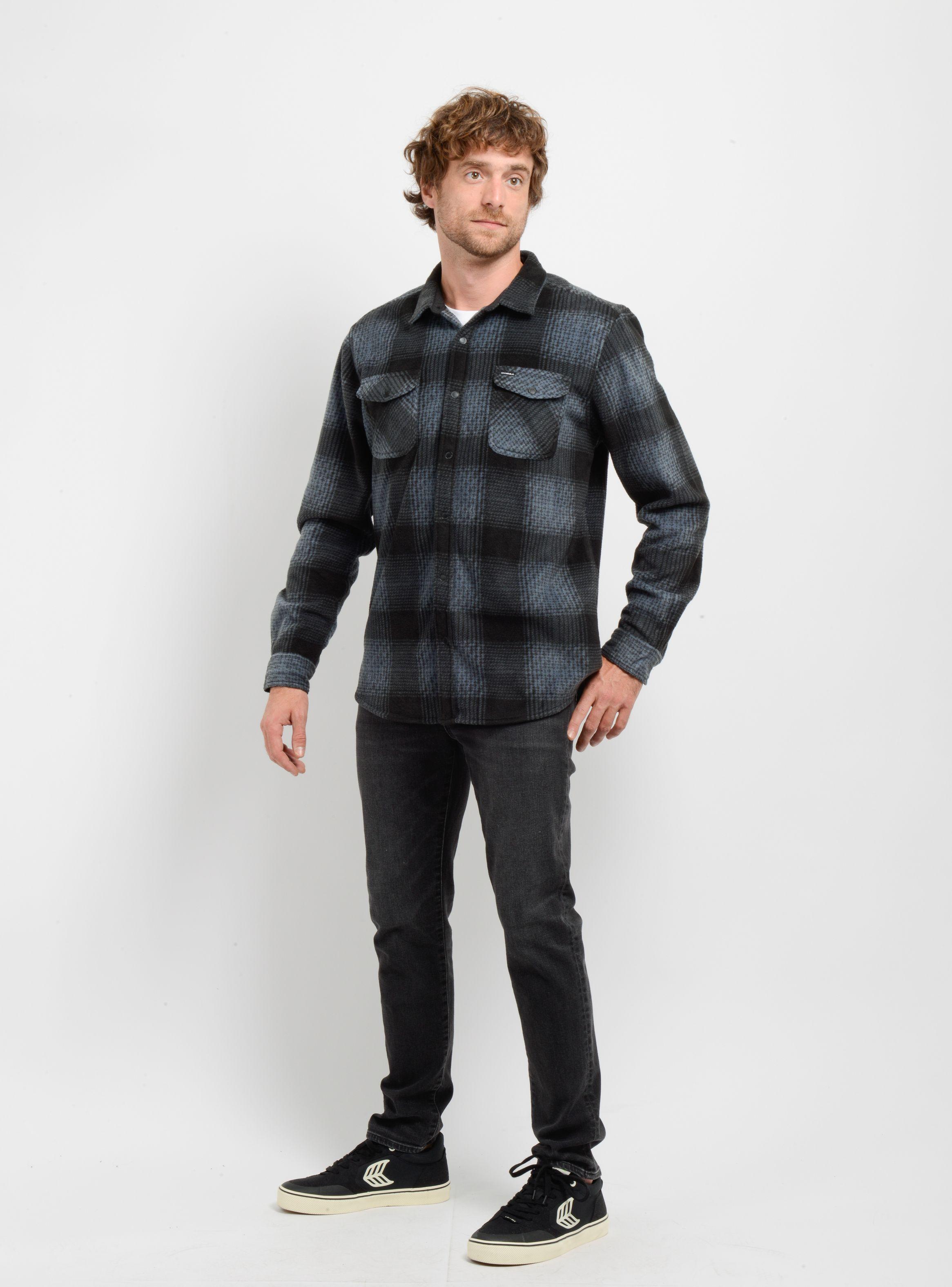 CAMISA POLAR GLACIER PLAID GRIS OSCURO-2