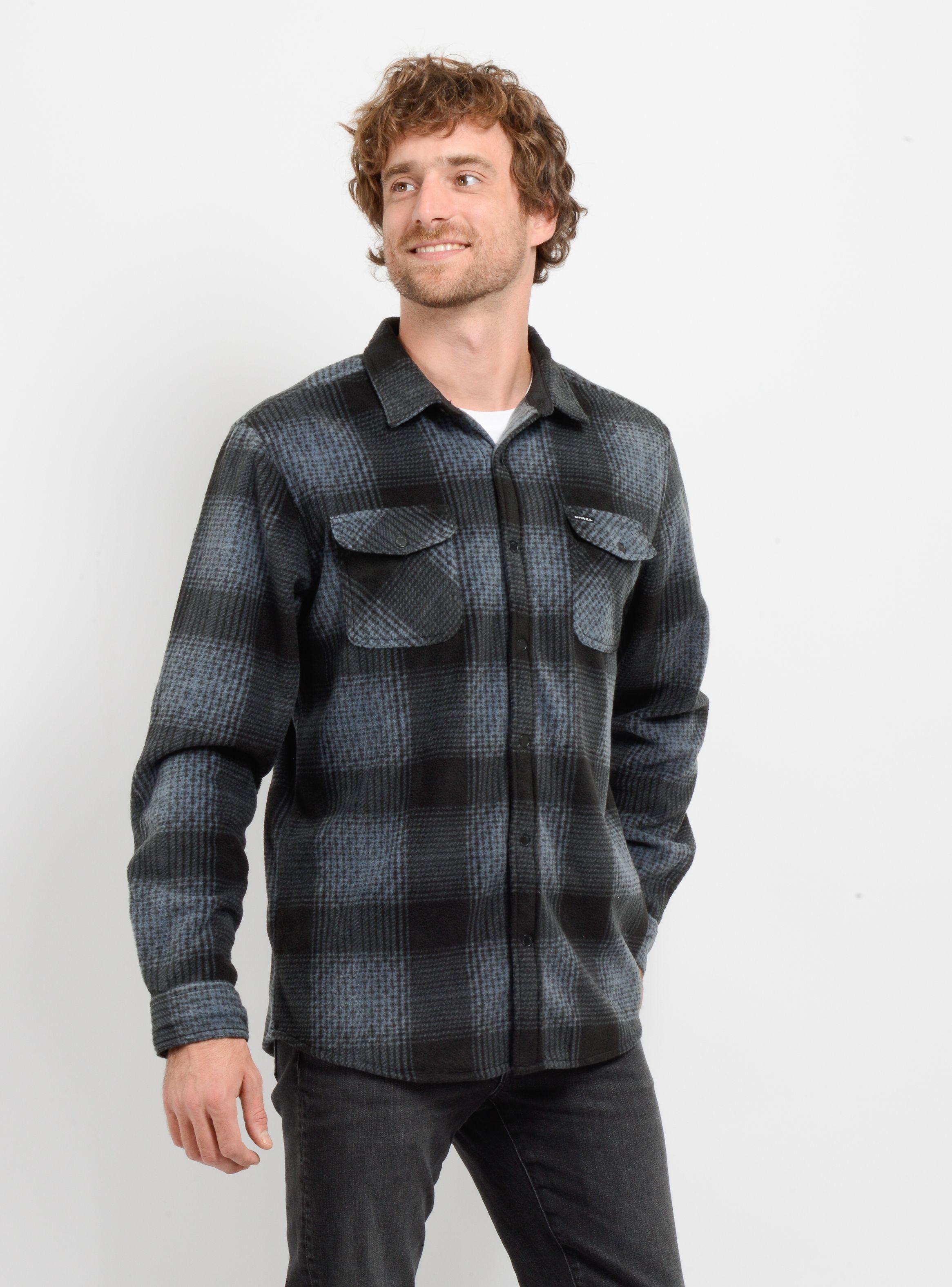 CAMISA POLAR GLACIER PLAID GRIS OSCURO-3