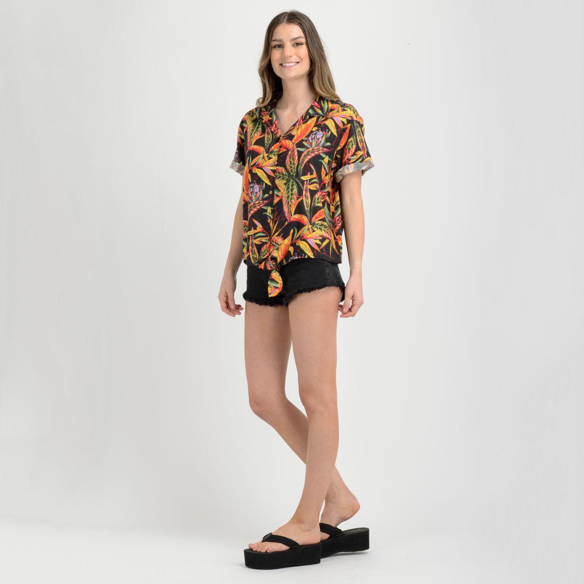 BLUSA MANGA CORTA RAPPORT  NEGRO-3