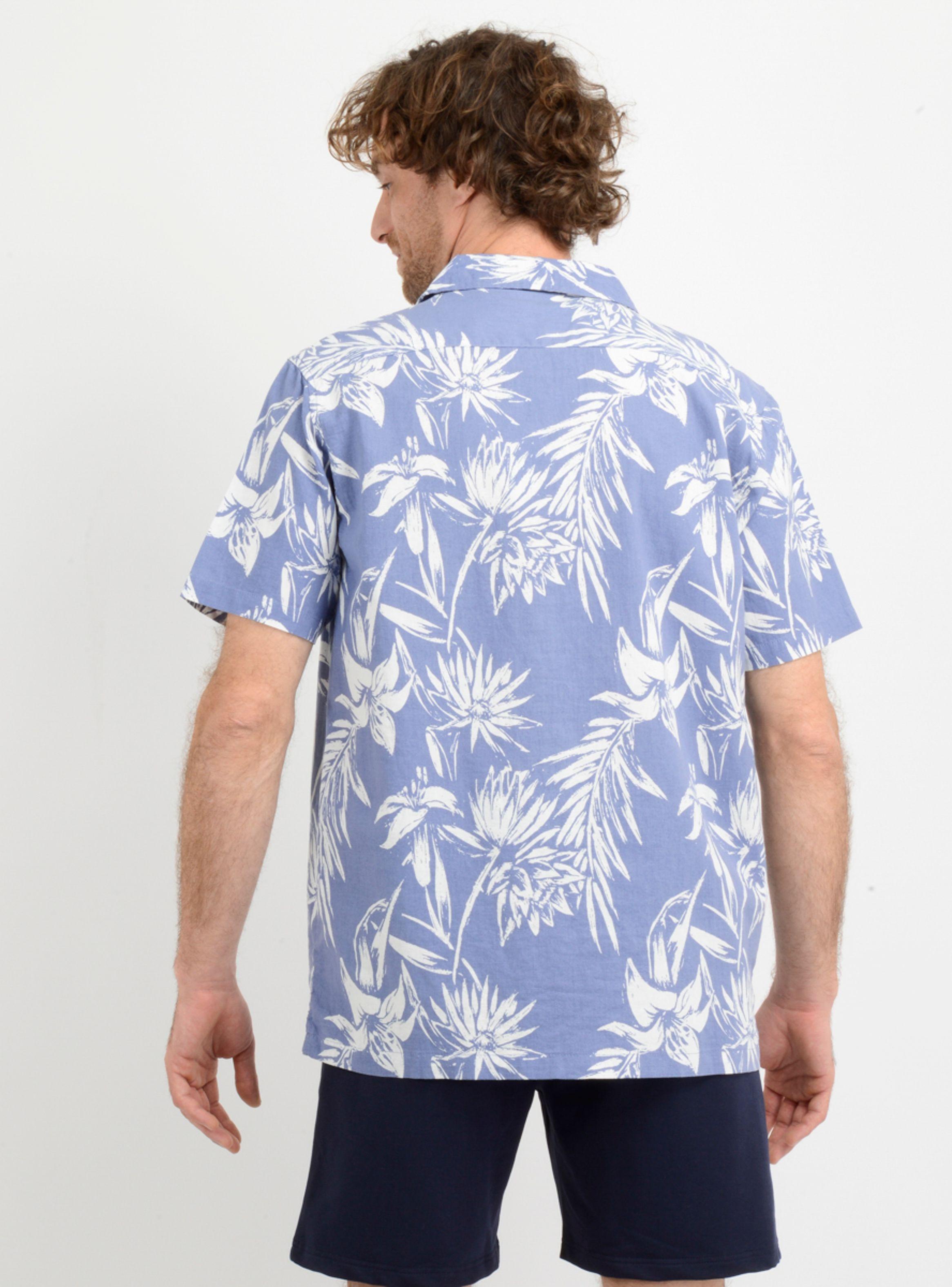 CAMISA MANGA CORTA TROPICANA  AZUL-2