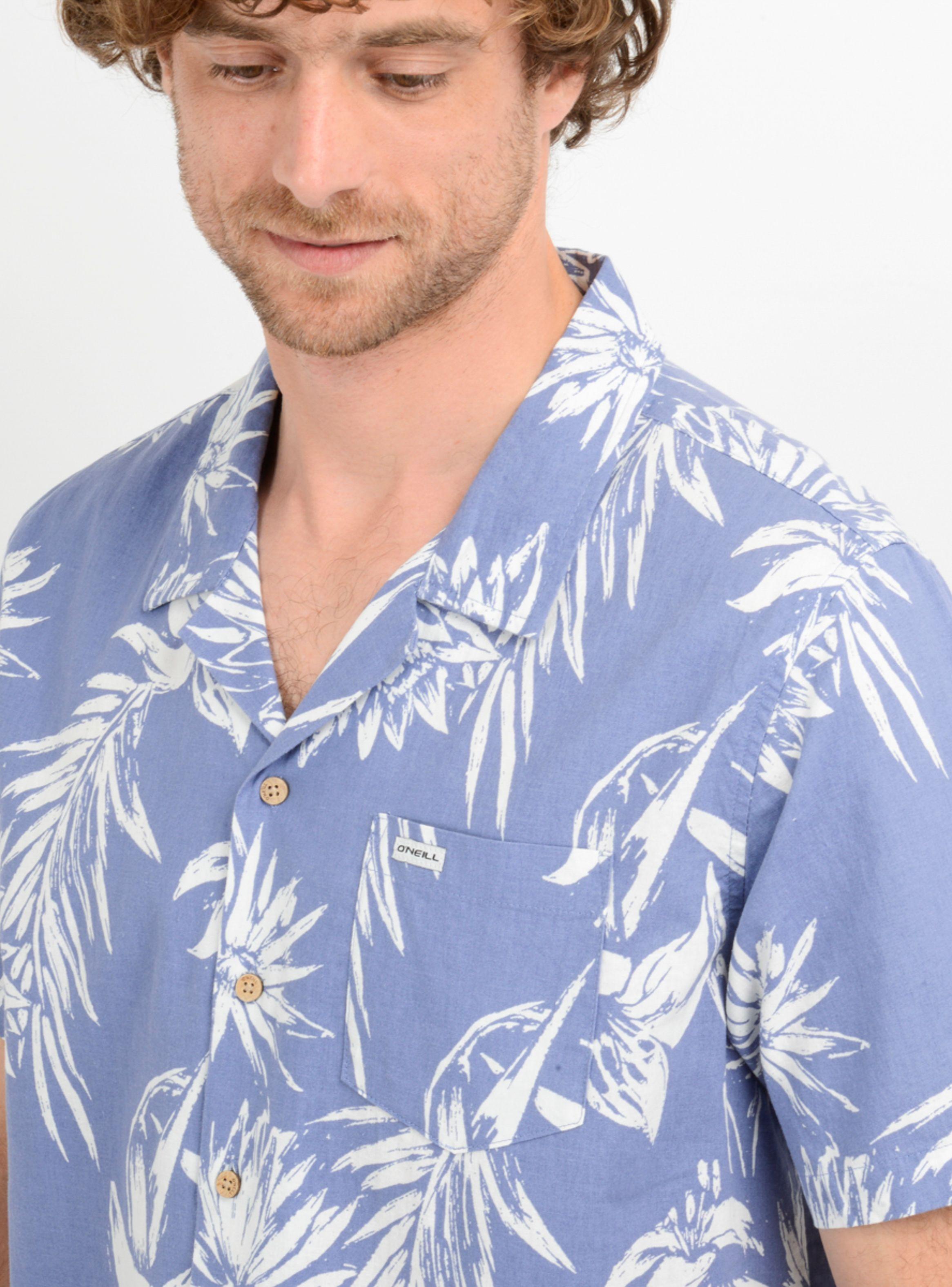 CAMISA MANGA CORTA TROPICANA  AZUL-4