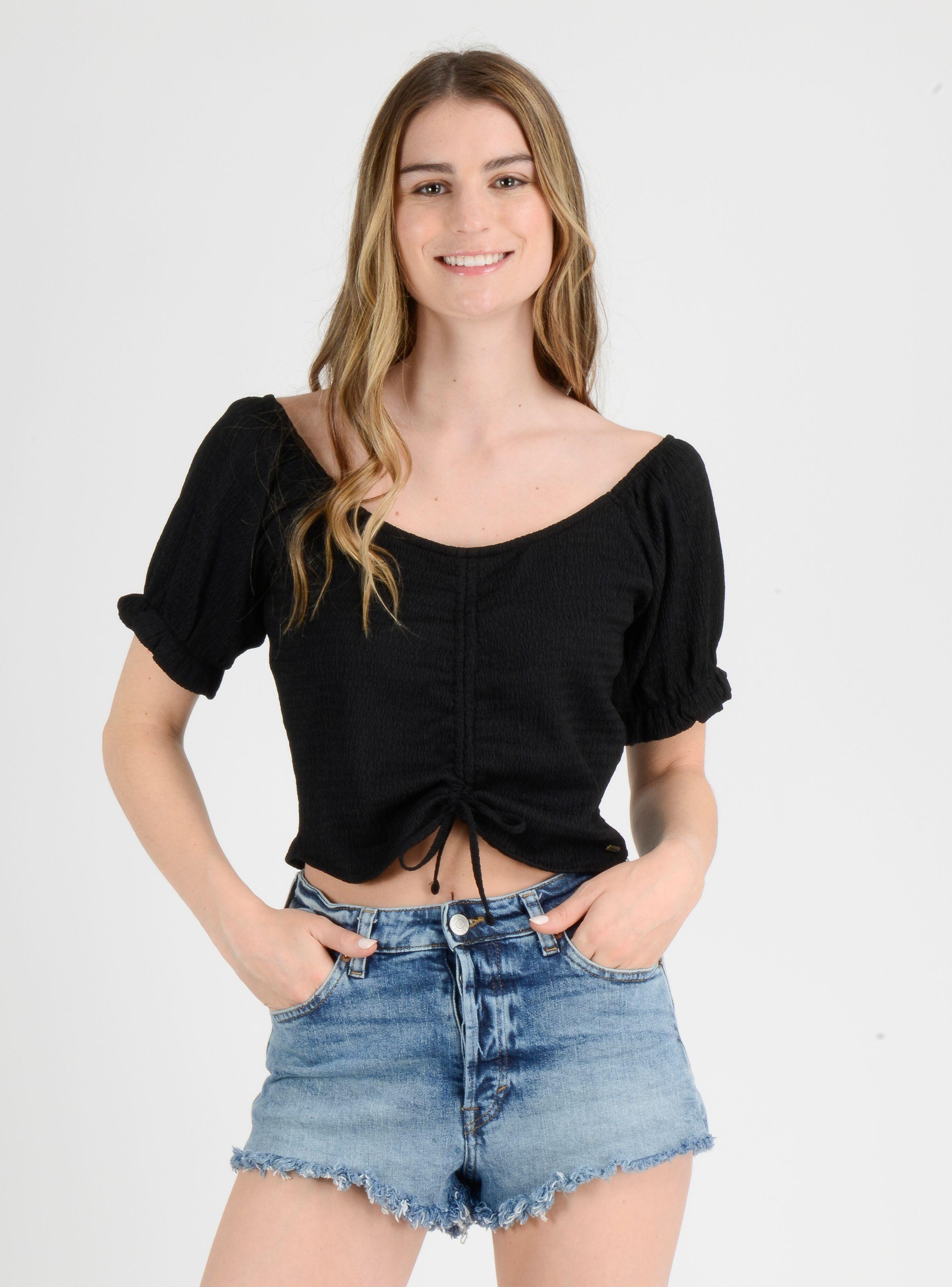POLERA MANGA CORTA LEANNE  NEGRO-0