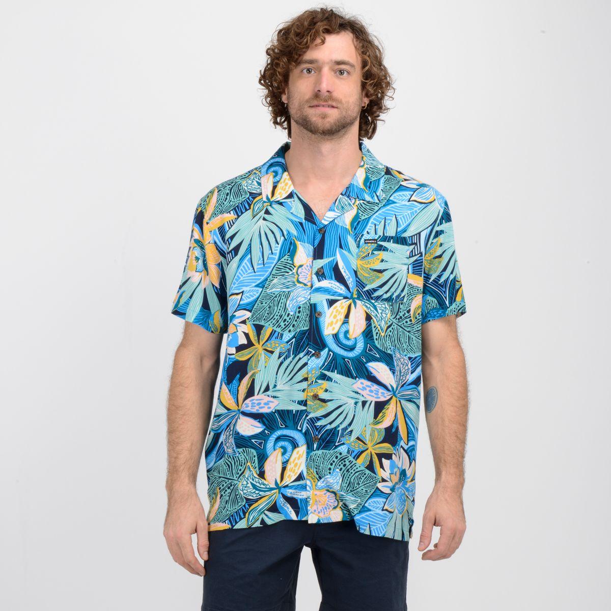 CAMISA MANGA CORTA SAMET  AZUL-0