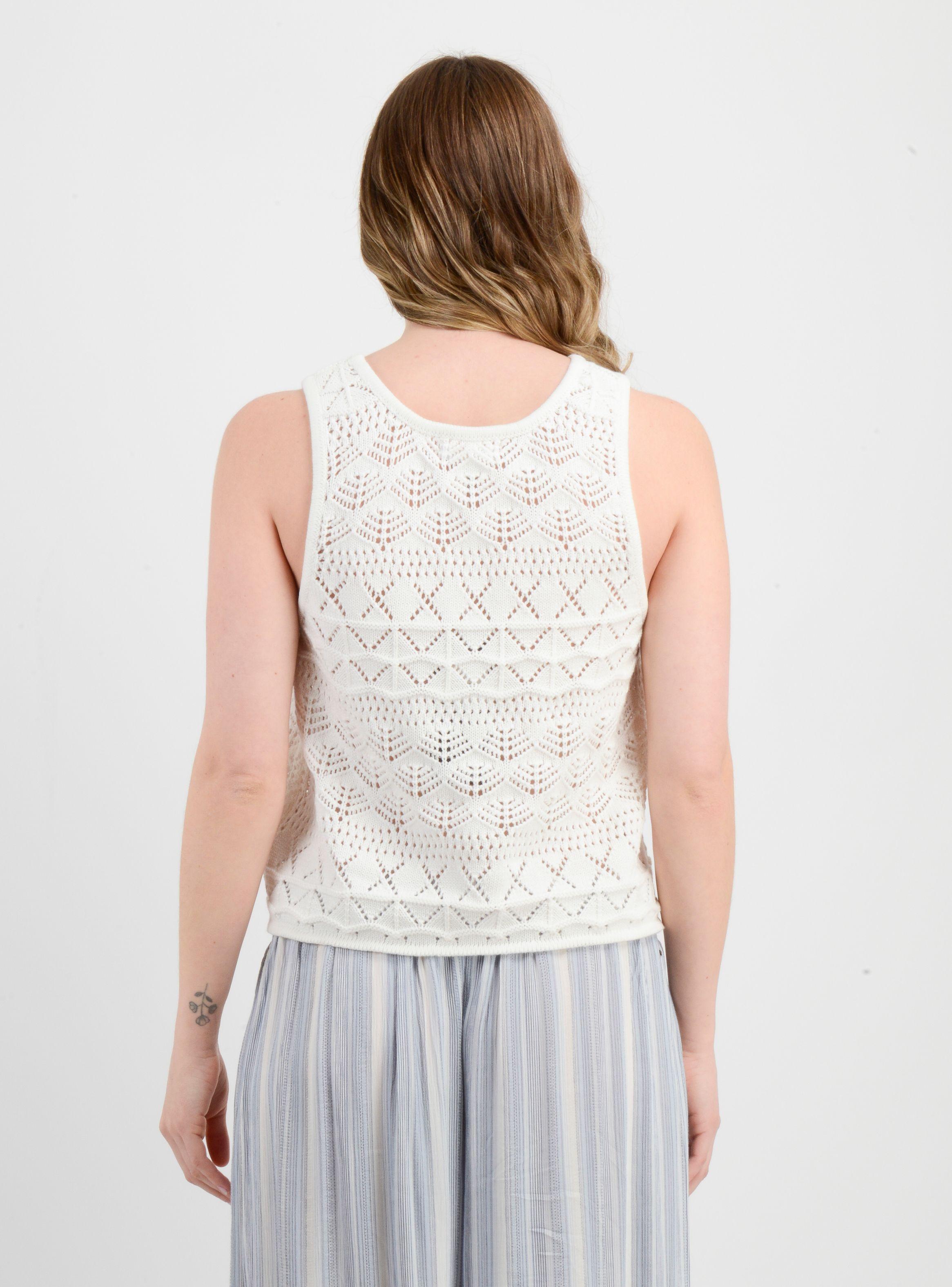 POLERA TEJIDA SIN MANGAS CEDAR BEIGE CLARO-1