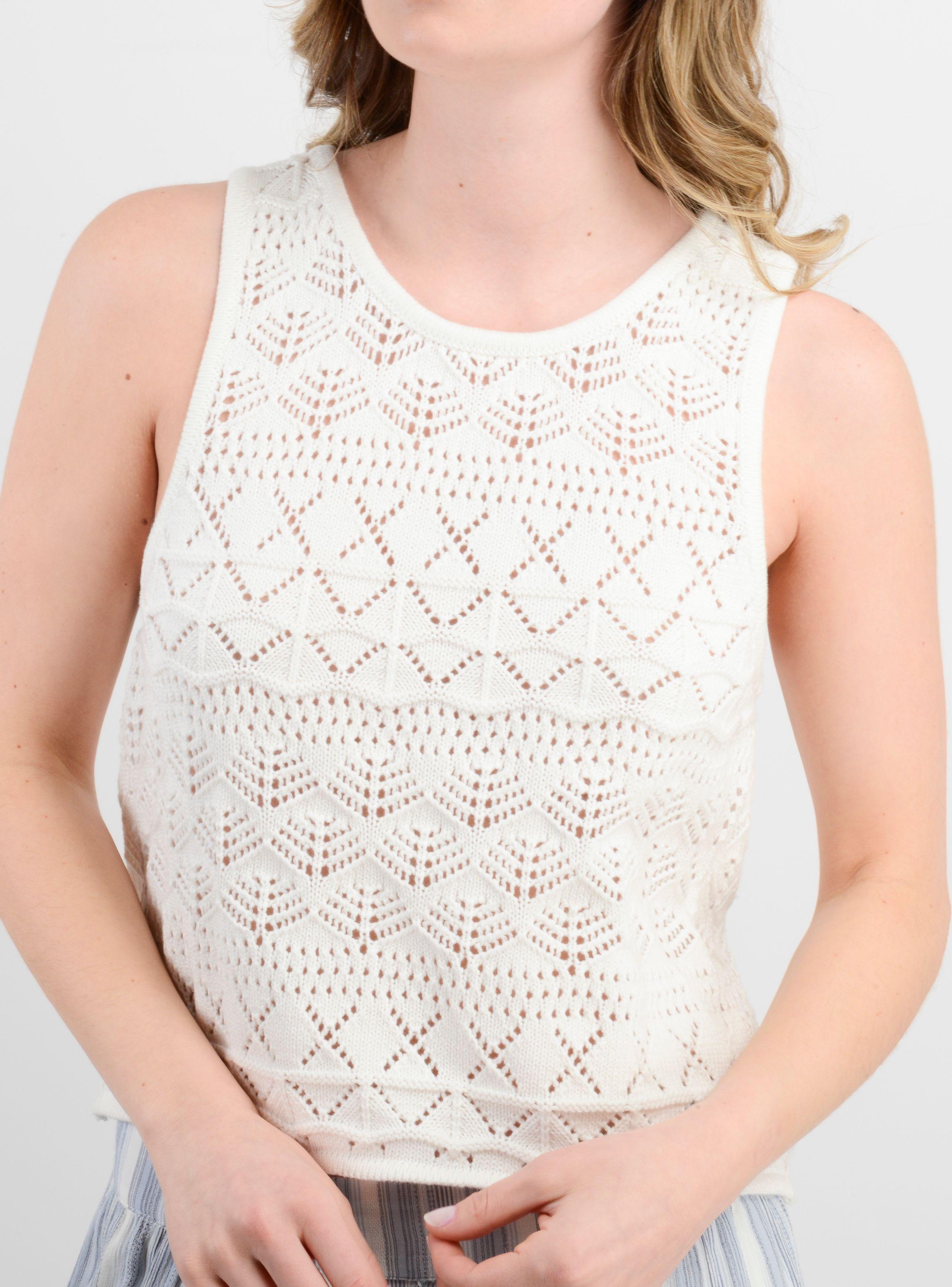 POLERA TEJIDA SIN MANGAS CEDAR BEIGE CLARO-4