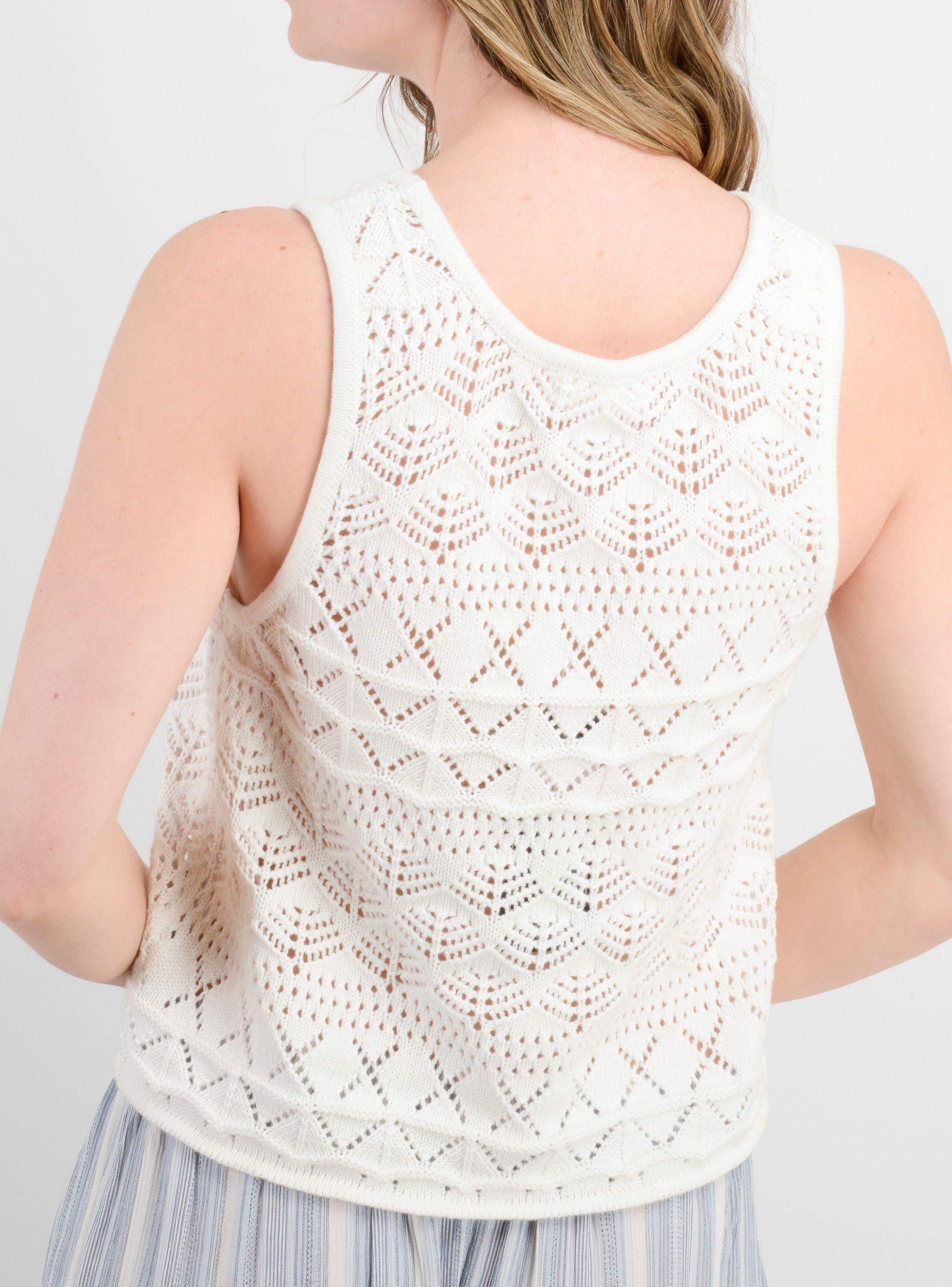 POLERA TEJIDA SIN MANGAS CEDAR BEIGE CLARO-5