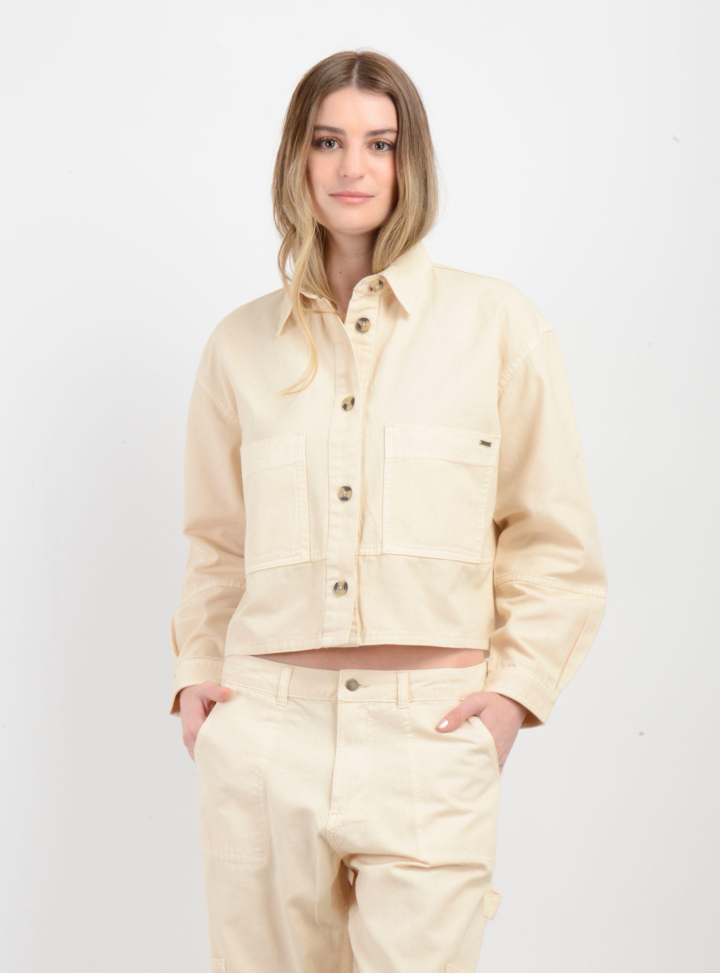 BLUSA MANGA LARGA SEVIE SHIRT BEIGE CLARO-0