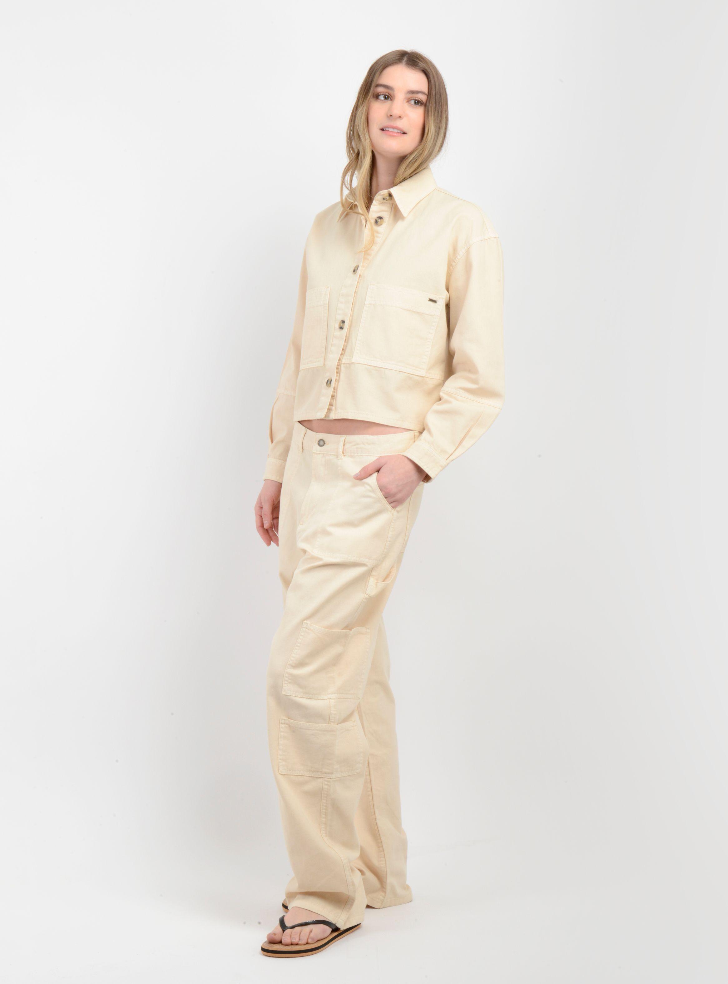 BLUSA MANGA LARGA SEVIE SHIRT BEIGE CLARO-2