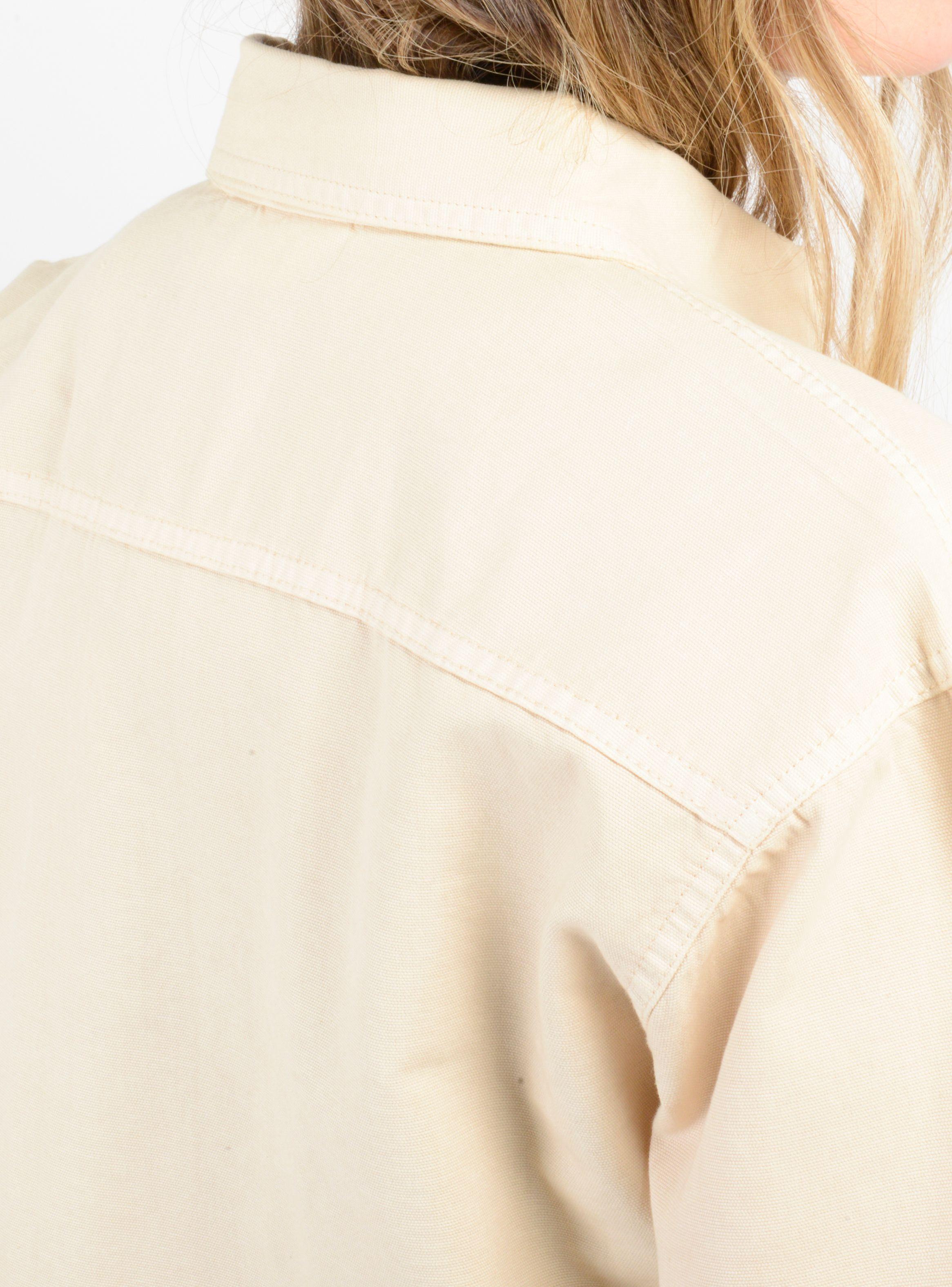 BLUSA MANGA LARGA SEVIE SHIRT BEIGE CLARO-5
