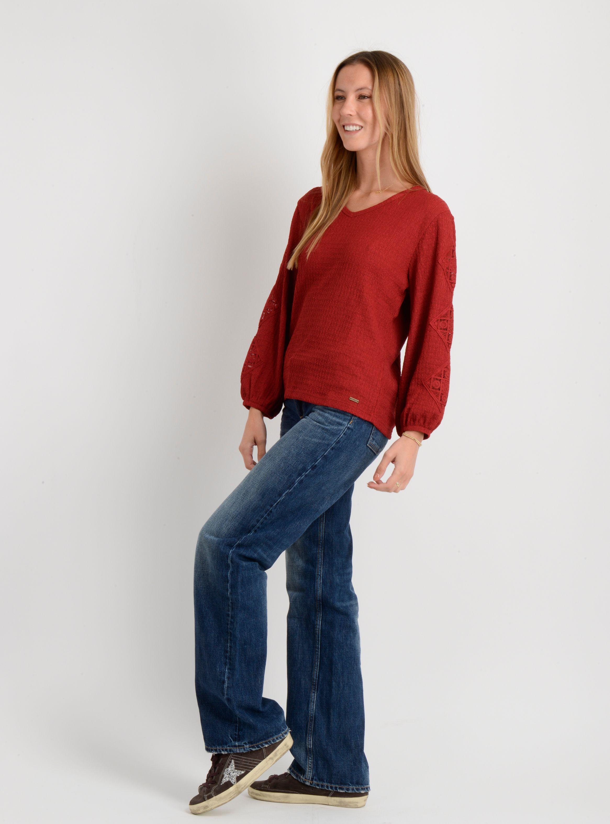 POLERA MANGA LARGA BRAYTON ROJO OSCURO-2