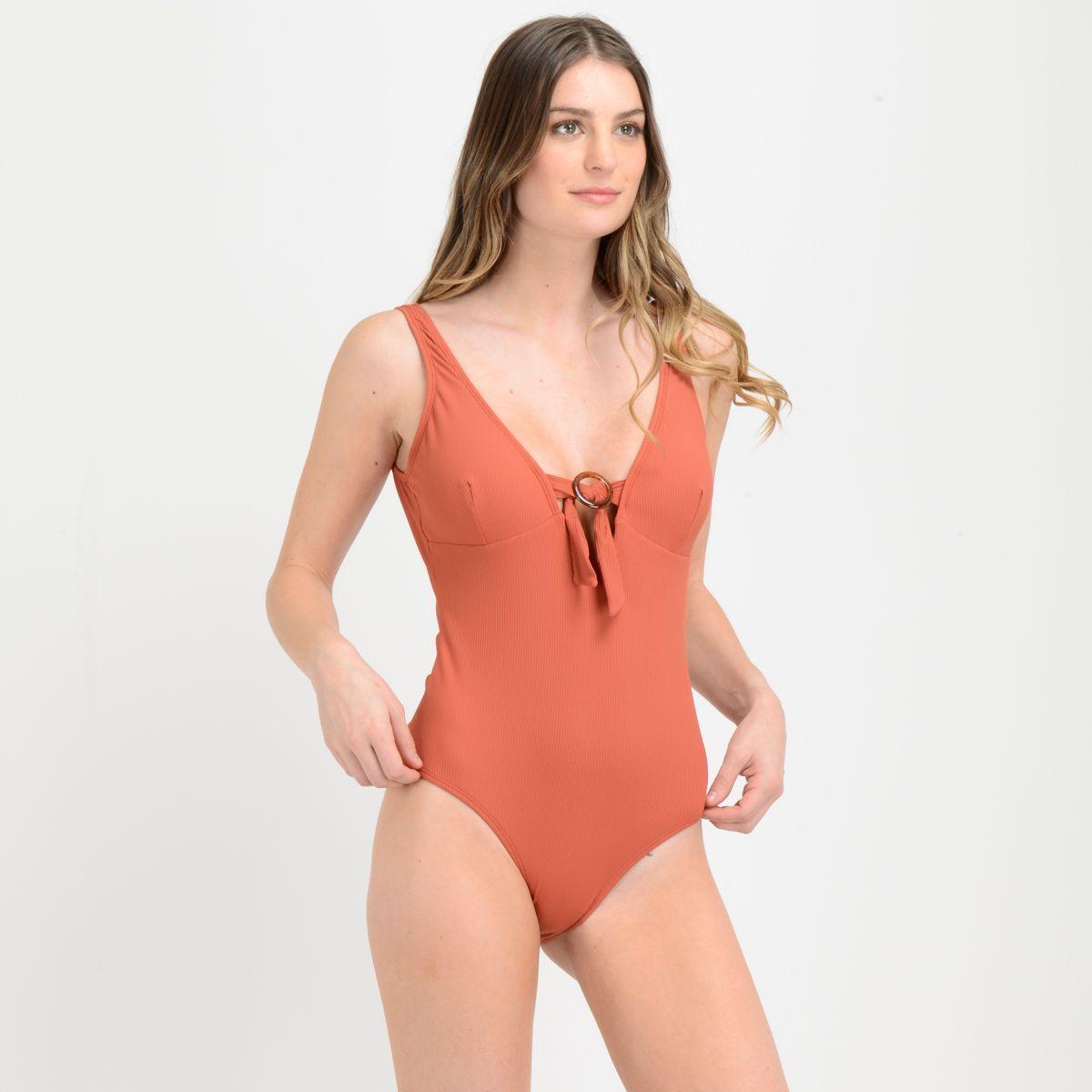 TRAJE DE BAÑO ENTERO EARTH  CAFÉ COBRE-1