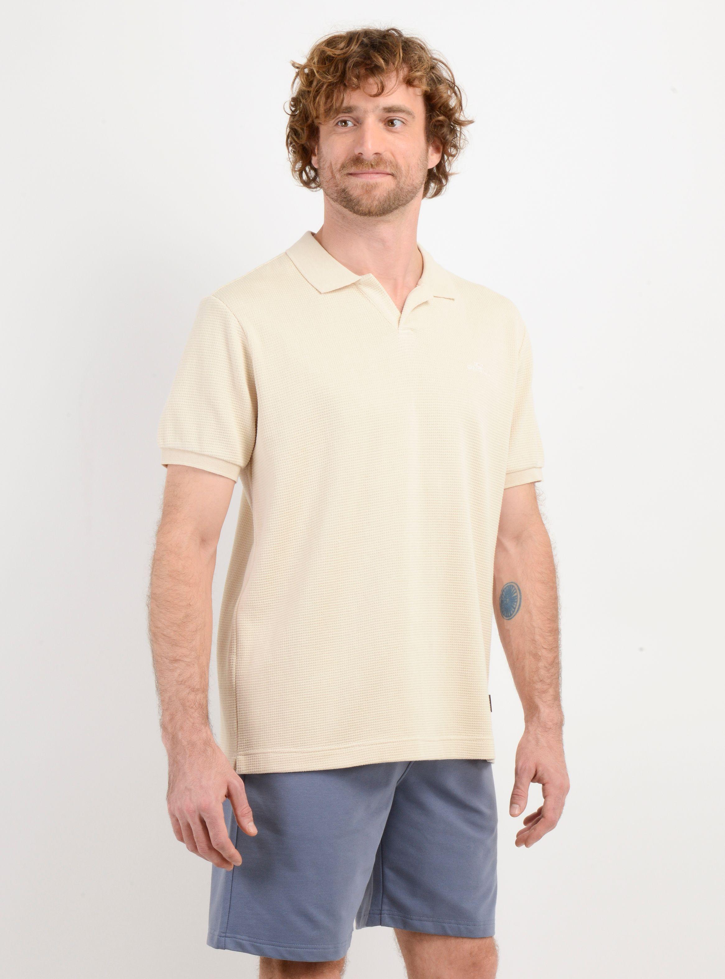 POLERA TEJIDA MANGA CORTA RIVERA BEIGE CLARO-3