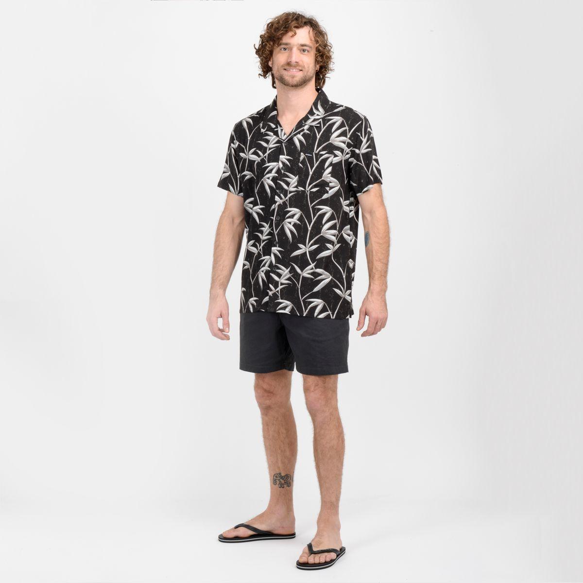 CAMISA MANGA CORTA TONG  NEGRO-1