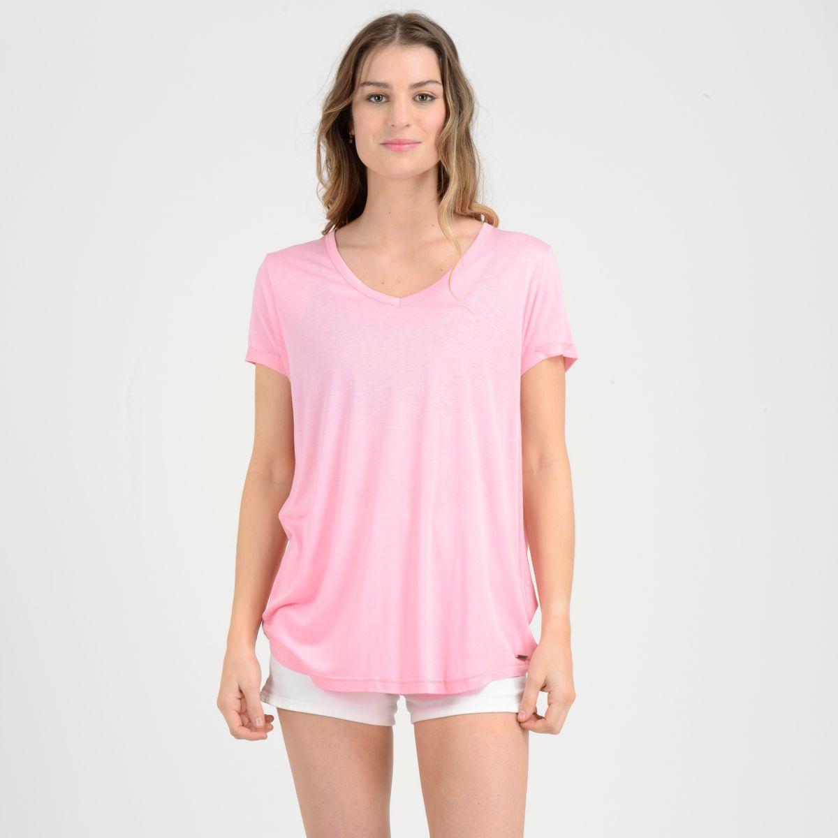 POLERA MANGA CORTA BASIC  ROSADO-0
