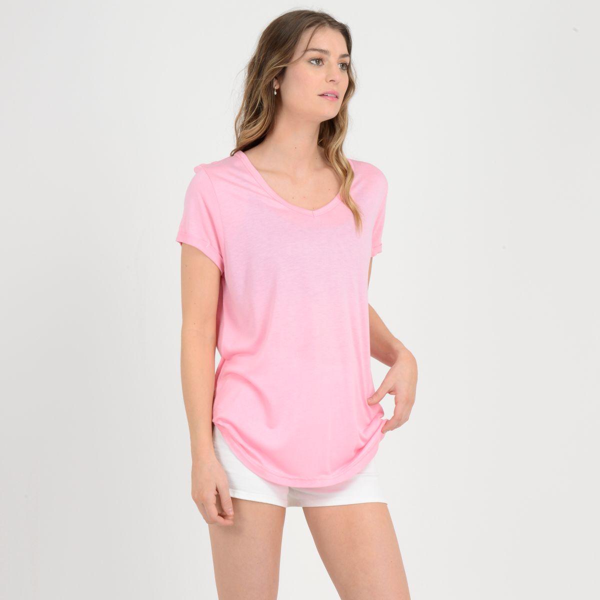 POLERA MANGA CORTA BASIC  ROSADO-1