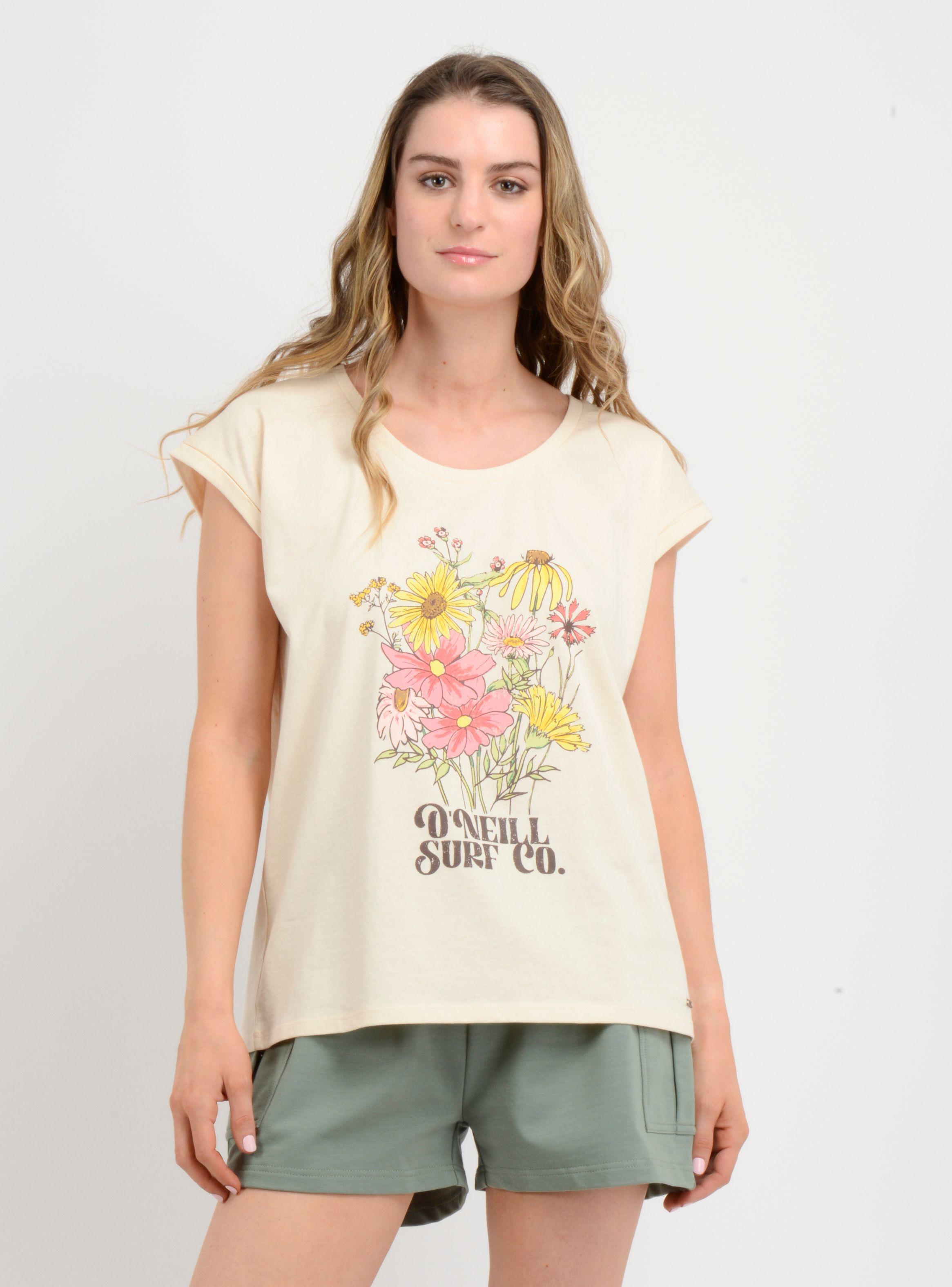 POLERA MANGA CORTA BOUQUET BEIGE CLARO-0