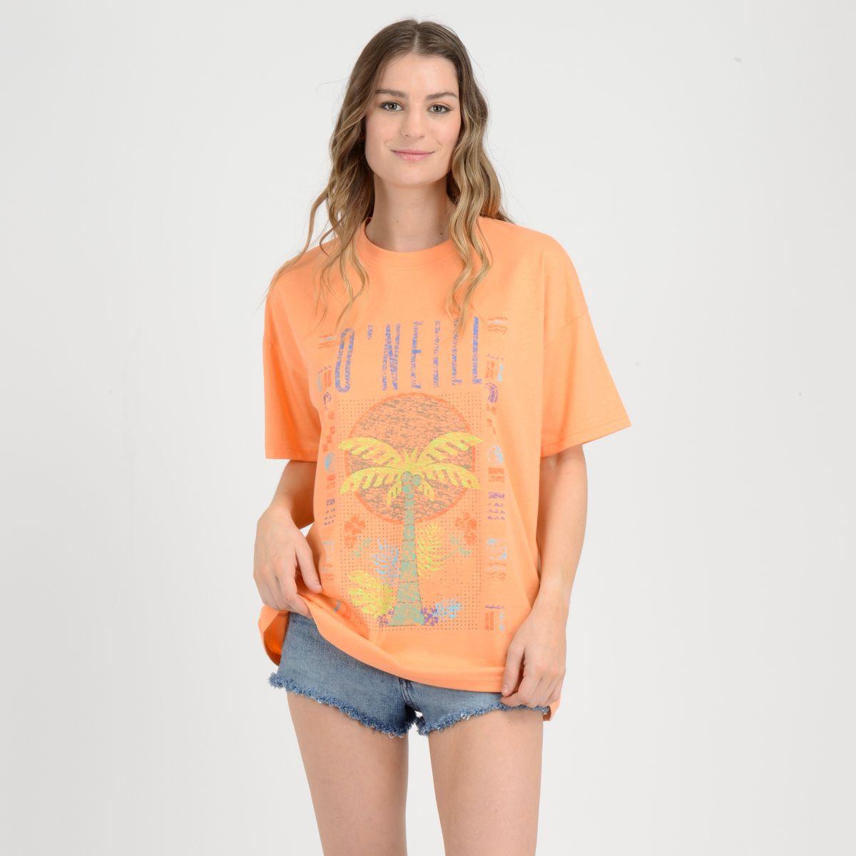 POLERA MANGA CORTA LEAVES  NARANJO CLARO-0
