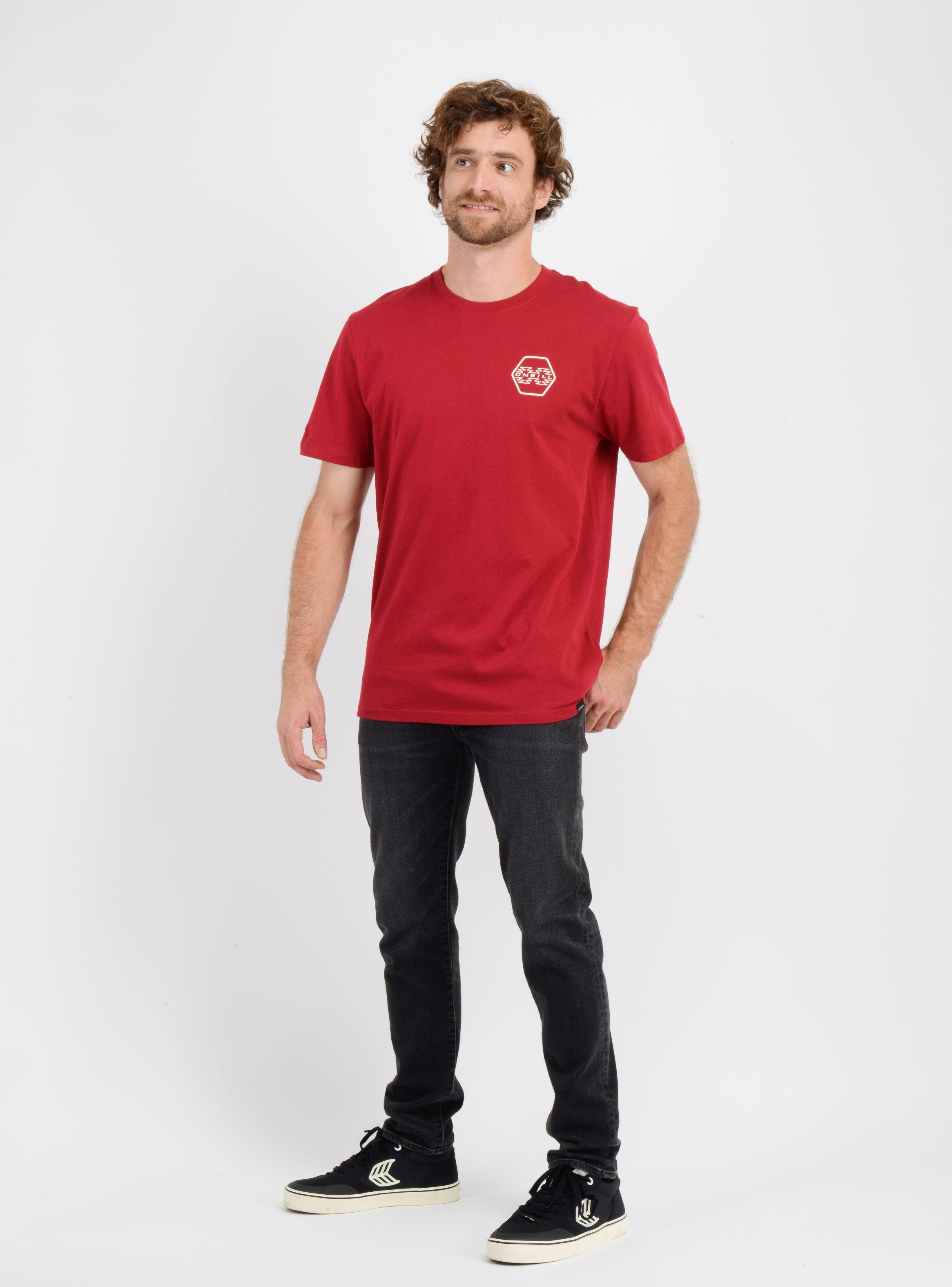 POLERA MANGA CORTA ETNIC  ROJO OSCURO-2